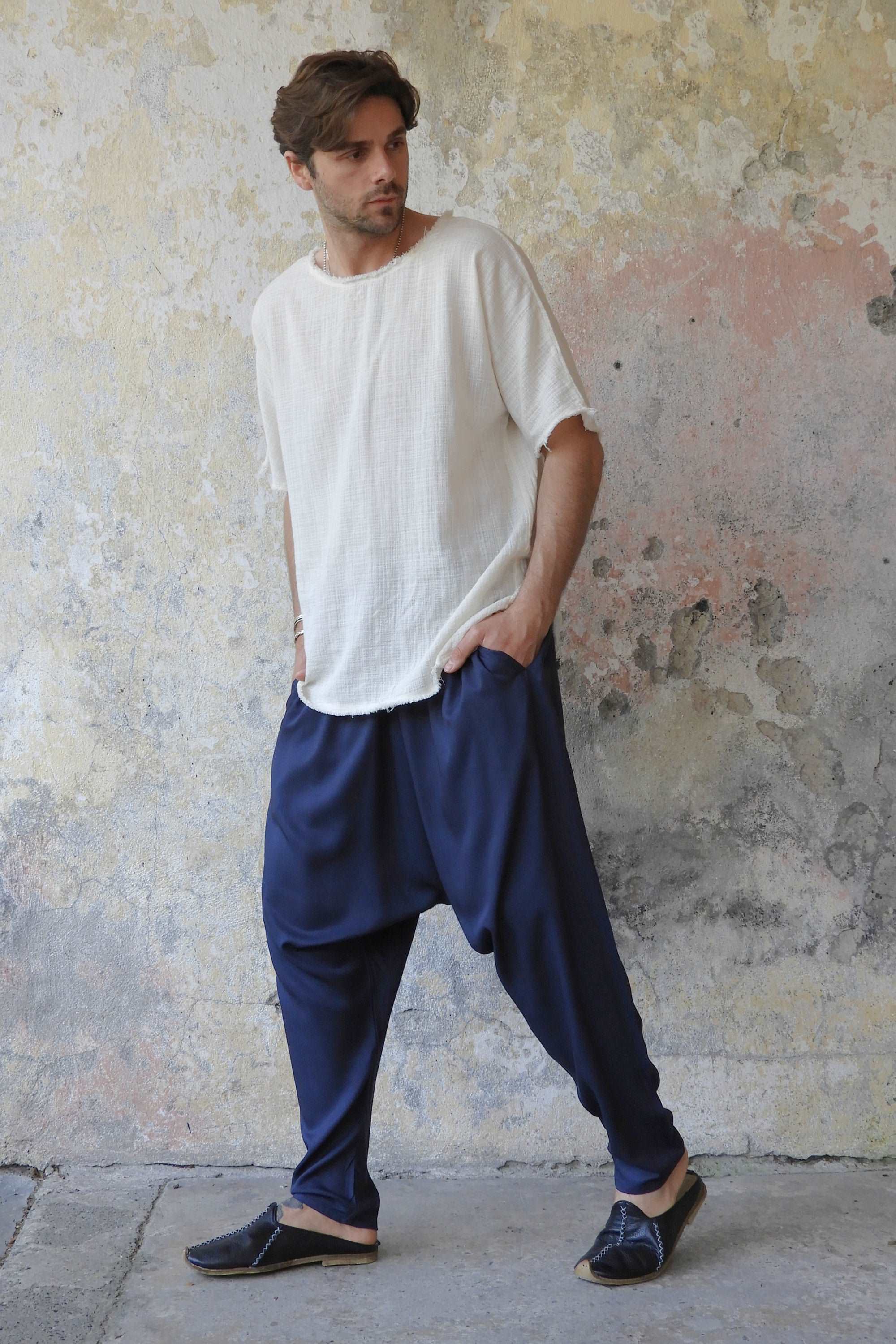 Odana's | Sustainable Gifts | BASIC Men's Harem Pants (Dark Blue) | Harem Pants | Sustainable Fashion