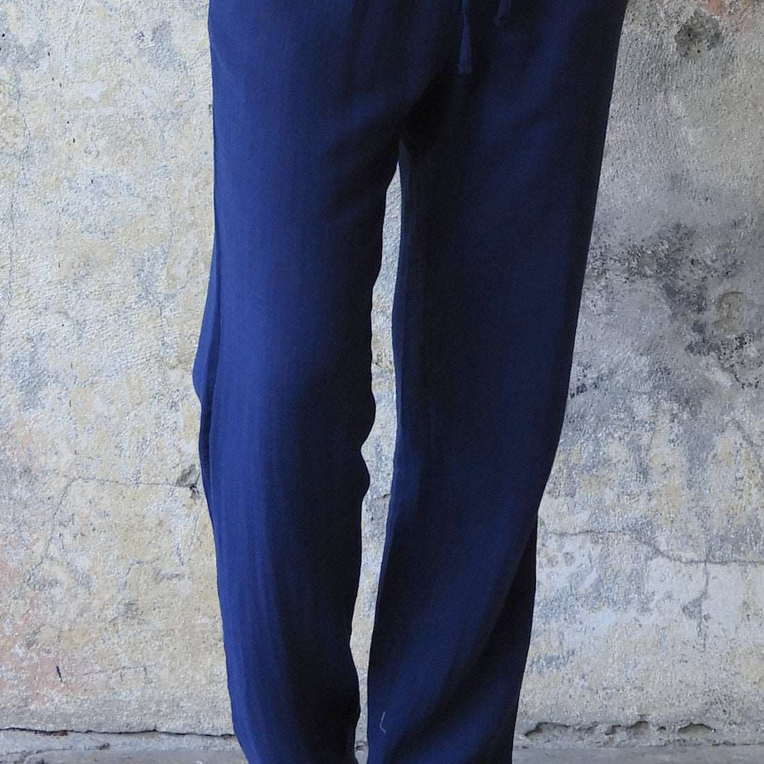 Odana's | Sustainable Gifts | DUNE Organic Gauze Cotton Pants (Dark Blue, Dusty Pink) Dark Blue | Harem Pants | Sustainable Fashion