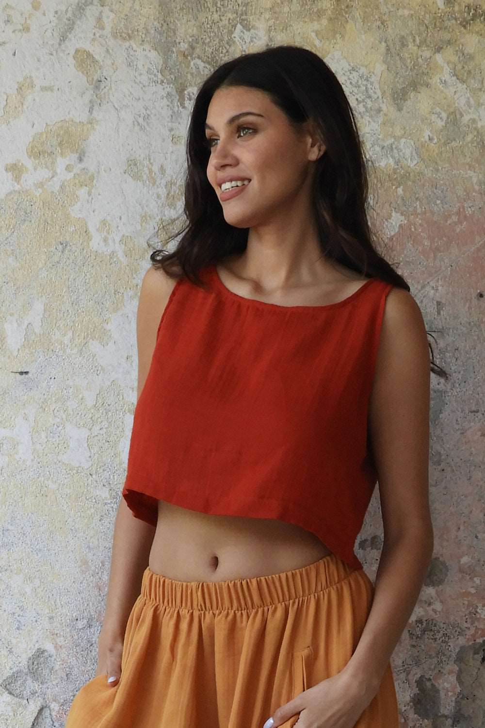 Odana's | BLOOM Women's Double Gauze Top Red | Tube Top | Sustainable Fashion