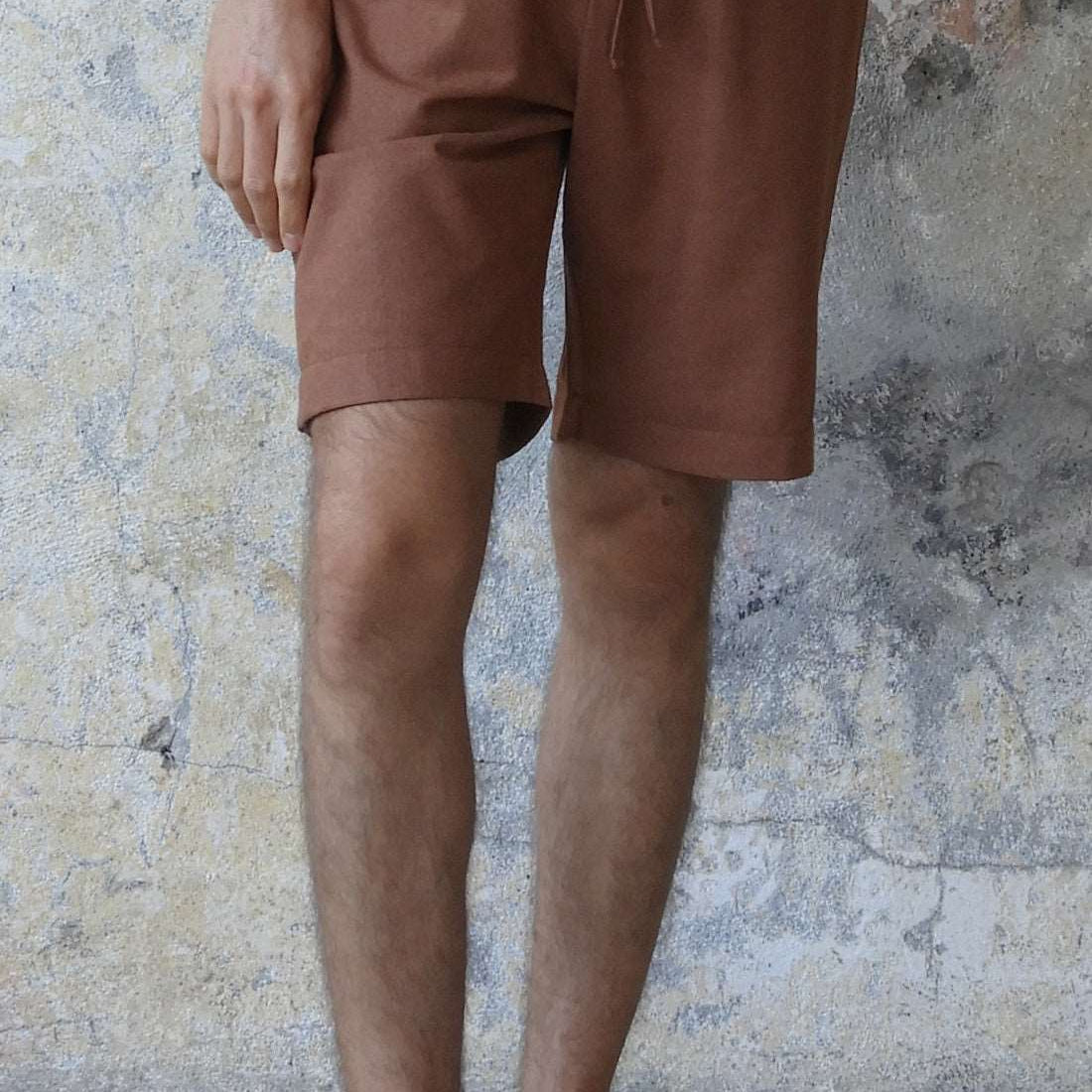 Odana's | Sustainable Gifts | BOREAS Linen Blend Shorts Man (Brown, Almond Green, Dark Gray) Brown | Linen Pants | Sustainable Fashion