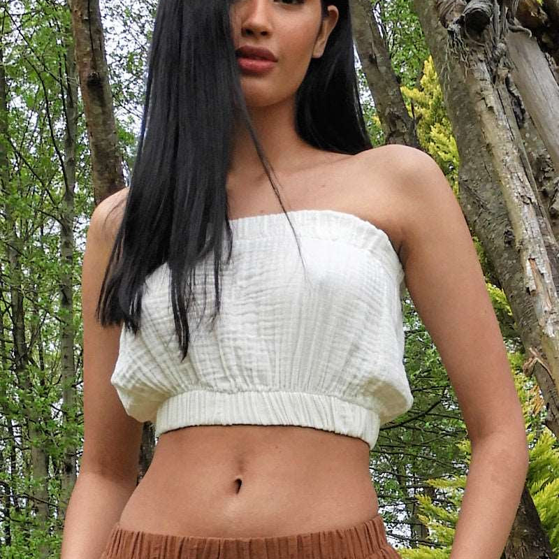 Odana's | Sustainable Gifts | FREE Organic Gauze Cotton Tube Top Cream | Tube Top | Sustainable Fashion