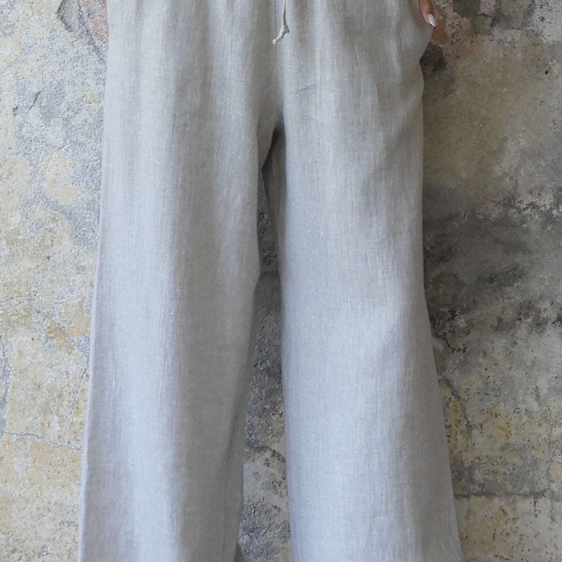 Odana's | Sustainable Gifts | CHAKRA Beige Women's Linen Pants Beige | Linen Pants | Sustainable Fashion