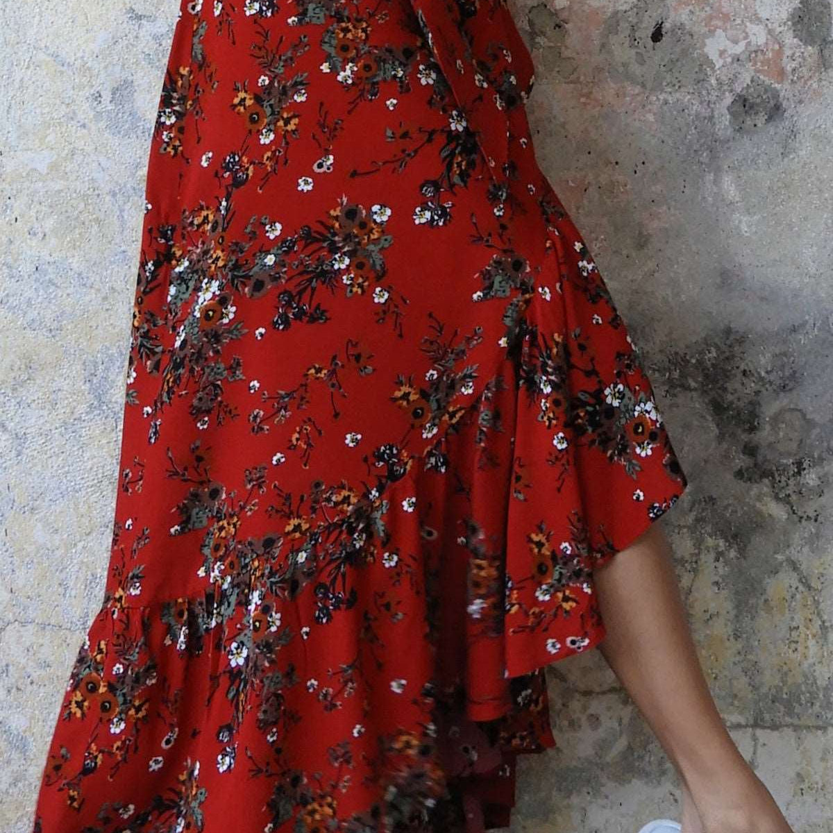 Odana's | Sustainable Gifts | FESTIVAL Wrap Skirt Red | Wrap Skirt | Sustainable Fashion