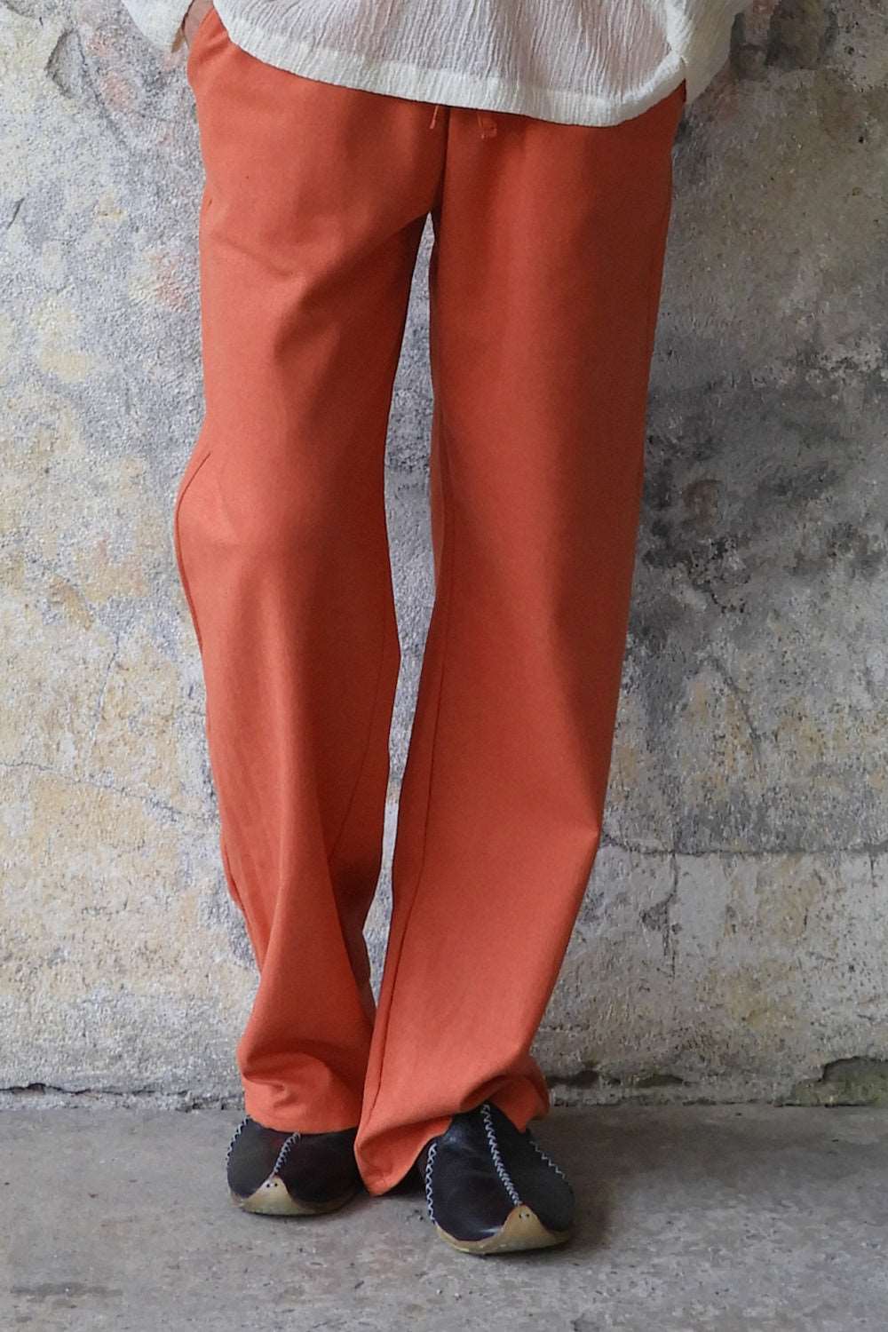 Odana's | Sustainable Gifts | BEACH Men's Linen Blend Pants (Burnt Orange, Green Almond) 4XL | Linen Pants | Sustainable Fashion