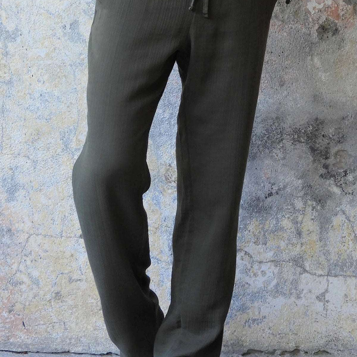 Odana's | Sustainable Gifts | DUNE Men's Organic Gauze Cotton Pants (Army Green, Dusty Mint) Army Green | Harem Pants | Sustainable Fashion