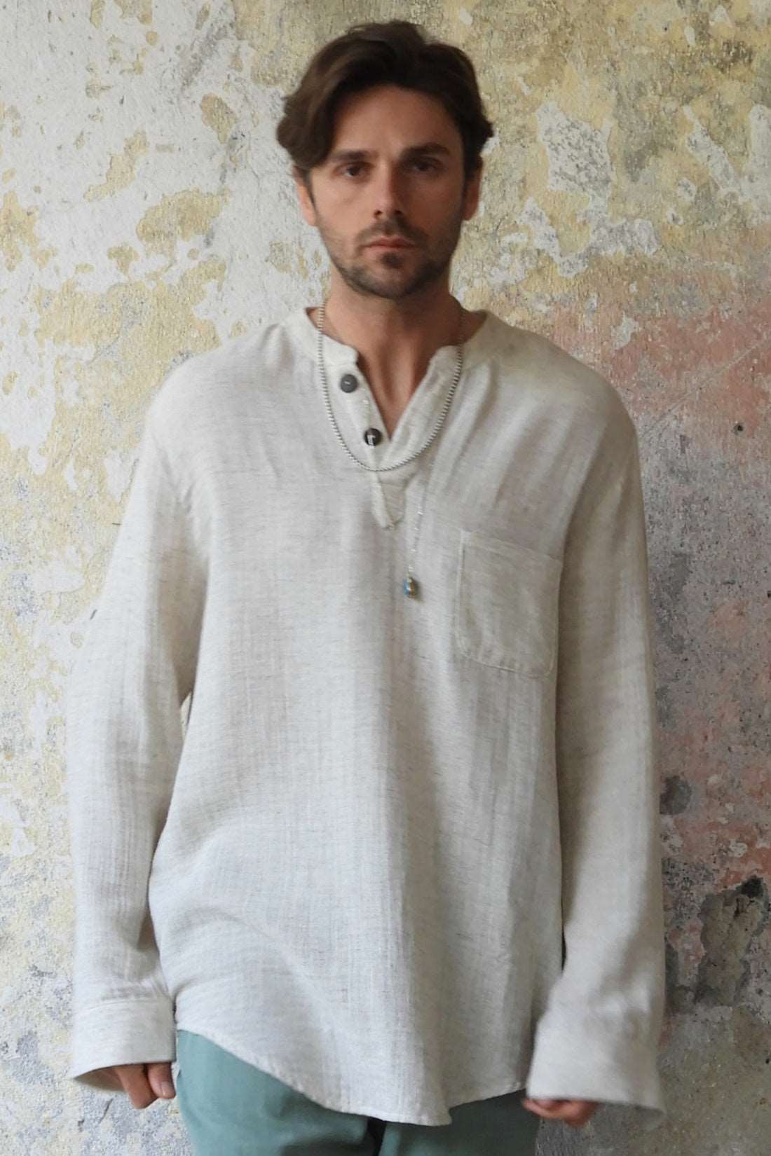 Odana's | CEREMONY Men's Hemp Shirt Beige | Shirts | Sustainable Fashion