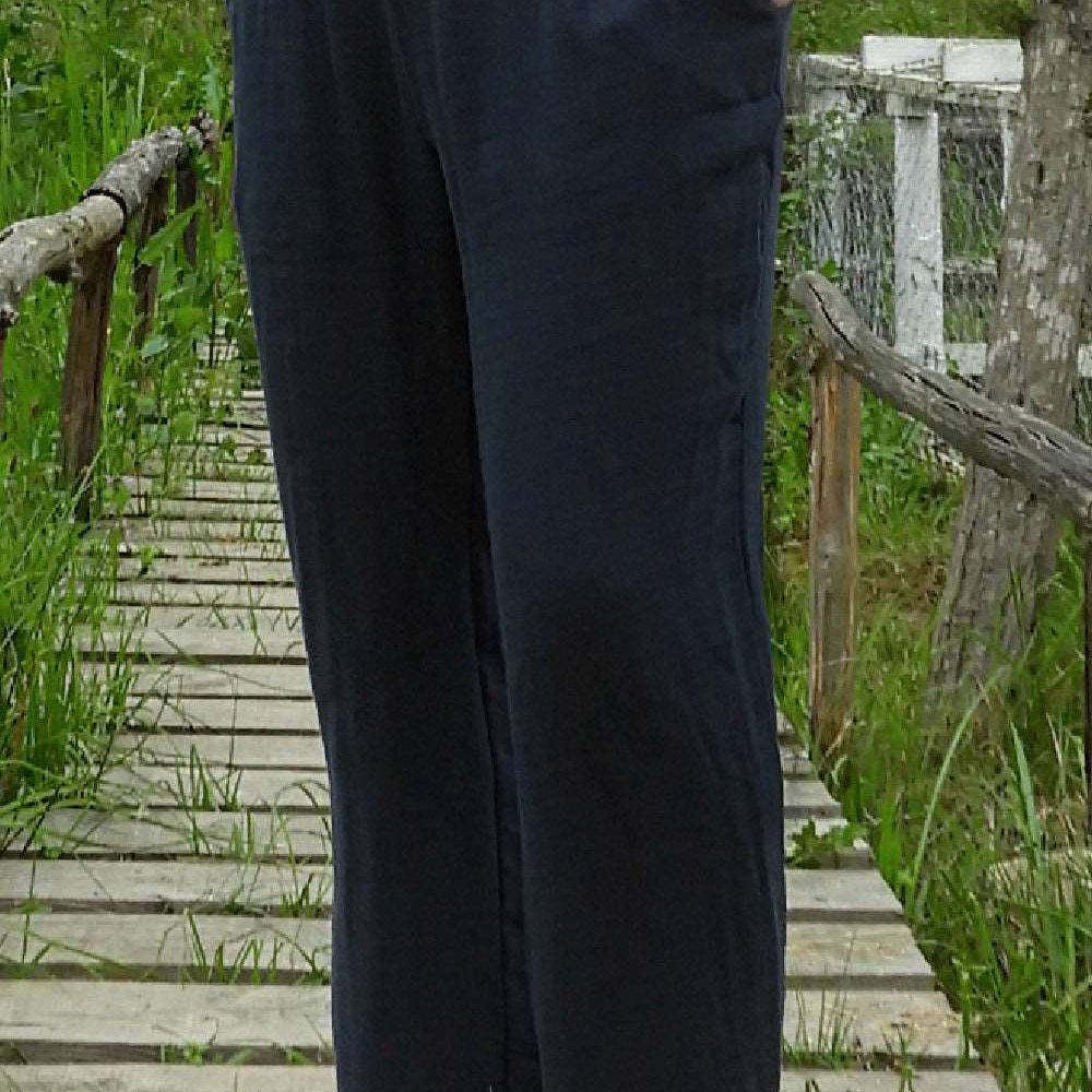 Odana's | Sustainable Gifts | DUNE Men's Organic Gauze Cotton Pants (Black, Sage Green) Black | Harem Pants | Sustainable Fashion