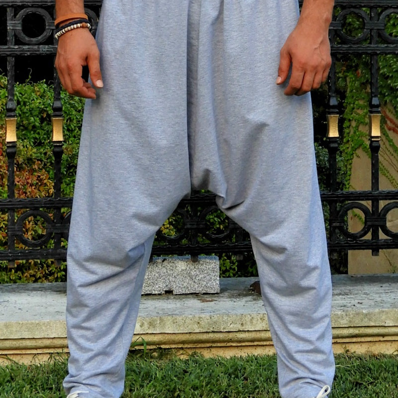 Odana's | Sustainable Gifts | SNOW Men's Harem Pants For Winter (Gray, Red) Gray | Harem Pants | Sustainable Fashion