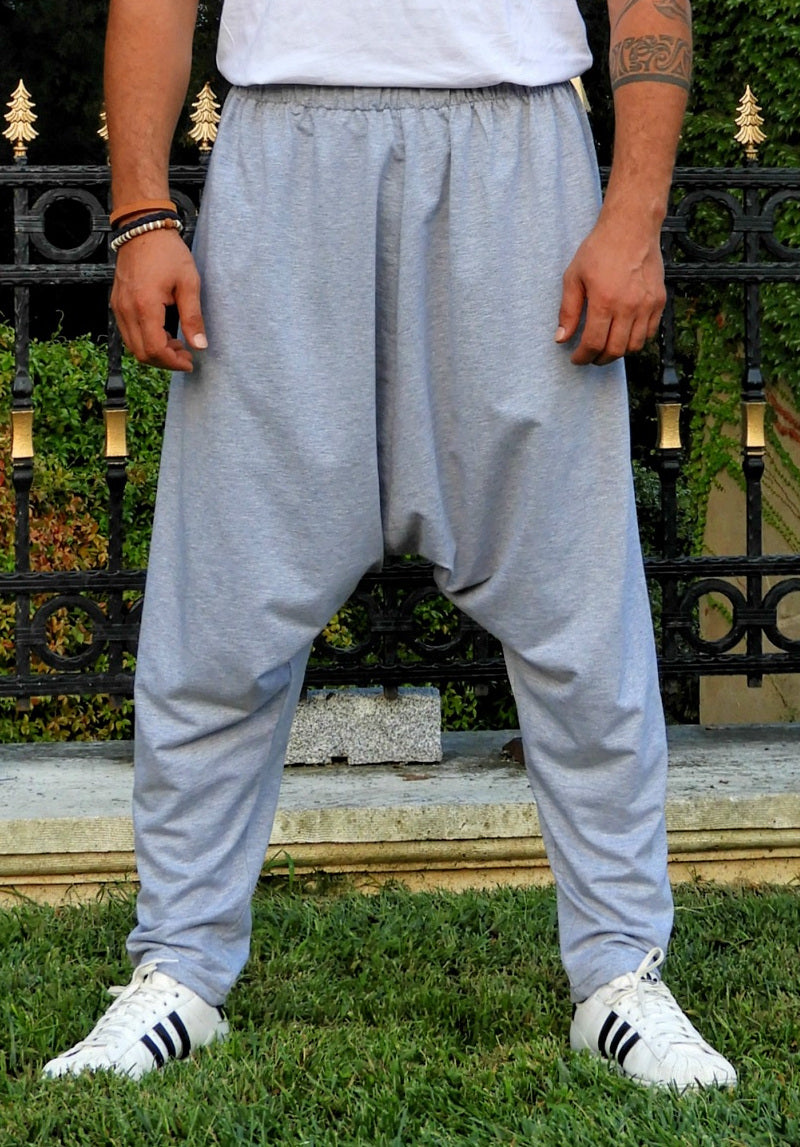 Odana's | Sustainable Gifts | SNOW Men's Harem Pants For Winter (Gray, Red) Gray | Harem Pants | Sustainable Fashion