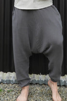 Odana's | Sustainable Gifts | TRIBAL Men's Gauze Cotton Harem Pants (Brown, Gray) Gray | Harem Pants | Sustainable Fashion