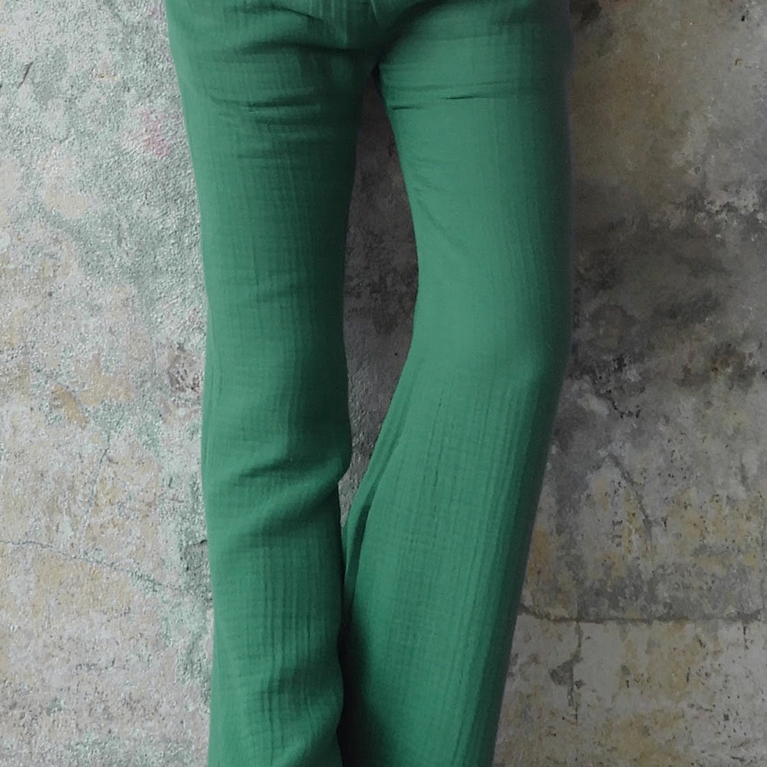 Odana's | Sustainable Gifts | PALAZZO Women's 2Layer Organic Gauze Cotton Pants (Green, Terra Cotta, Mustard, Brown) Green | Palazzo Pants | Sustainable Fashion