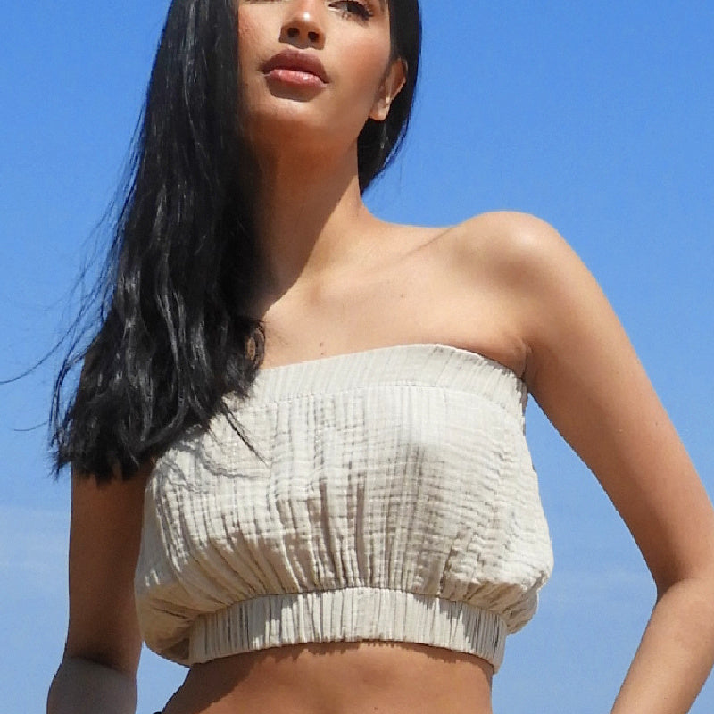 Odana's | Sustainable Gifts | FREE Organic Gauze Cotton Tube Top Light Beige | Tube Top | Sustainable Fashion