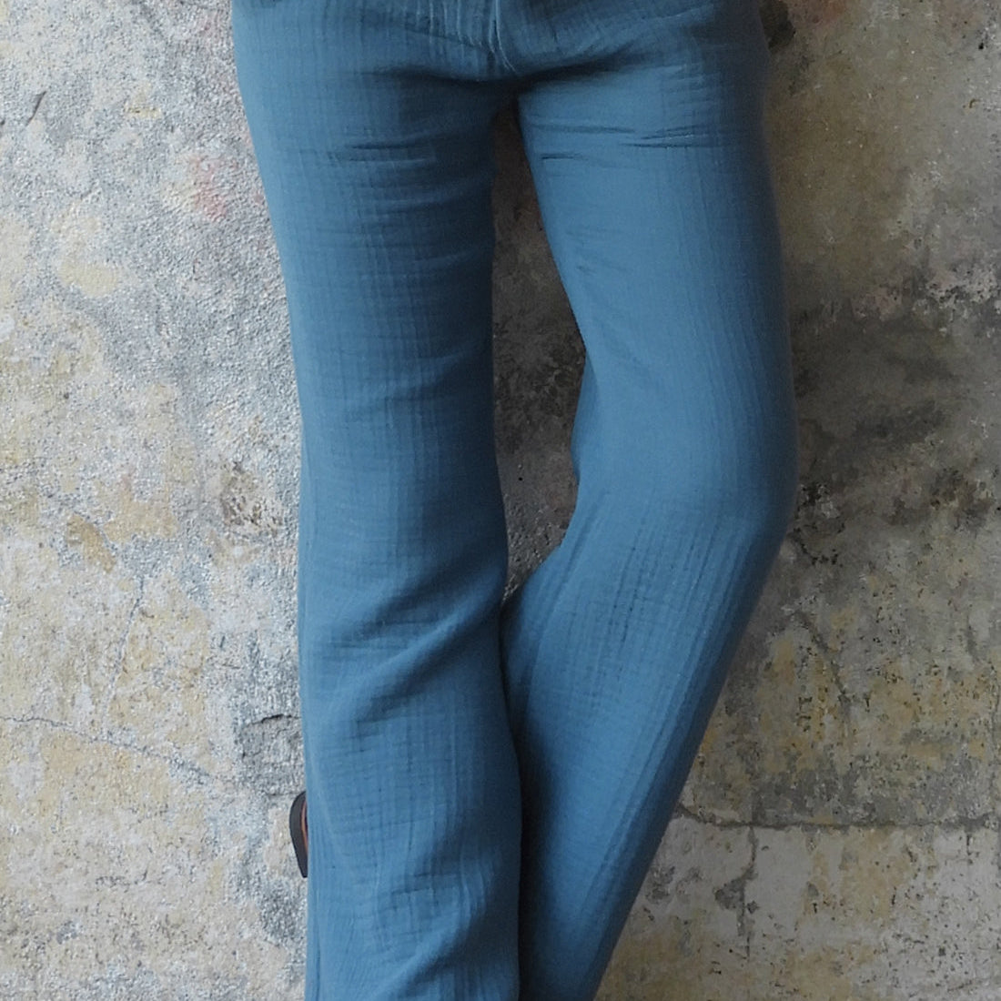 Odana's | Sustainable Gifts | PALAZZO Women's 4Layer Organic Gauze Cotton Pants Indigo Blue | Palazzo Pants | Sustainable Fashion