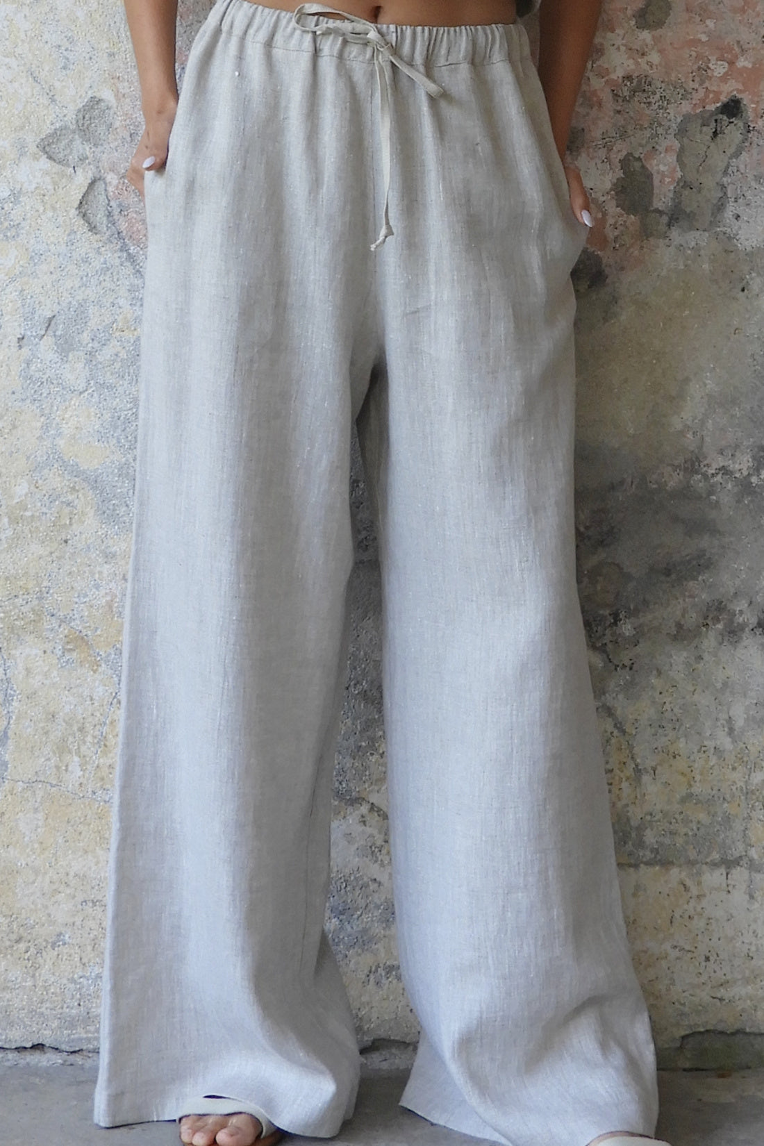 Odana's | CHAKRA+PURE Beige Set (Plus Size) | Linen Pants | Sustainable Fashion