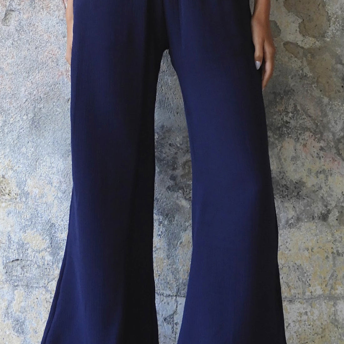 Odana's | Sustainable Gifts | PALAZZO Women's 2Layer Organic Gauze Cotton Pants (Red, Dark Blue, Caramel, Sage Green) Dark Blue | Palazzo Pants | Sustainable Fashion