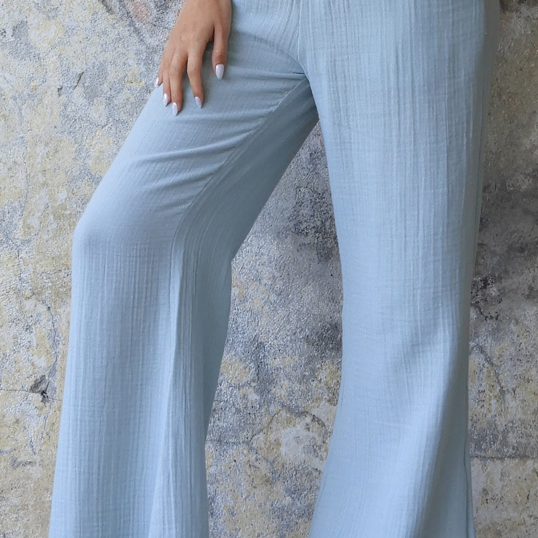 Odana's | Sustainable Gifts | PALAZZO Women's 2Layer Organic Gauze Cotton Pants (Blue, Mint) Blue | Palazzo Pants | Sustainable Fashion