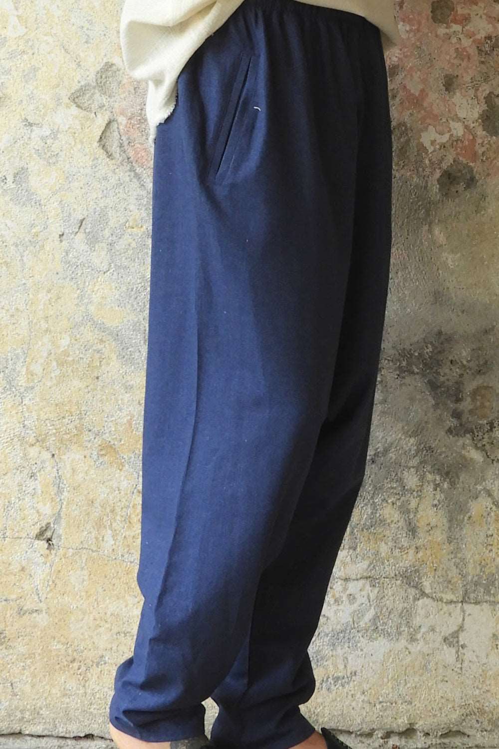 Odana's | Sustainable Gifts | MOON Women's Linen Blend Harem Pants (Beige, Indigo Blue) | Linen Harem Pants | Sustainable Fashion