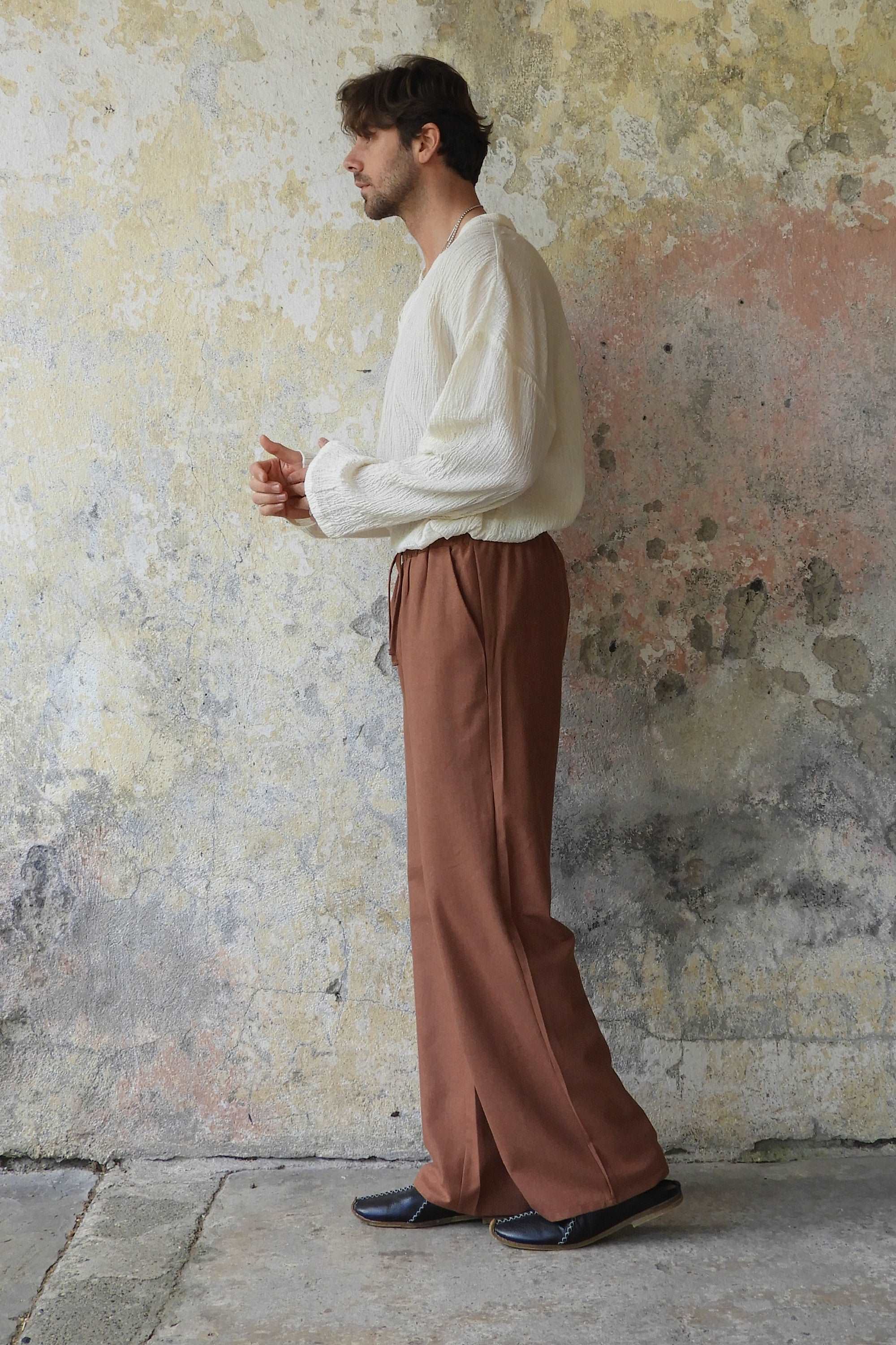 Odana's | Sustainable Gifts | BEACH Men's Linen Blend Pants (Tan, Brown) | Linen Pants | Sustainable Fashion