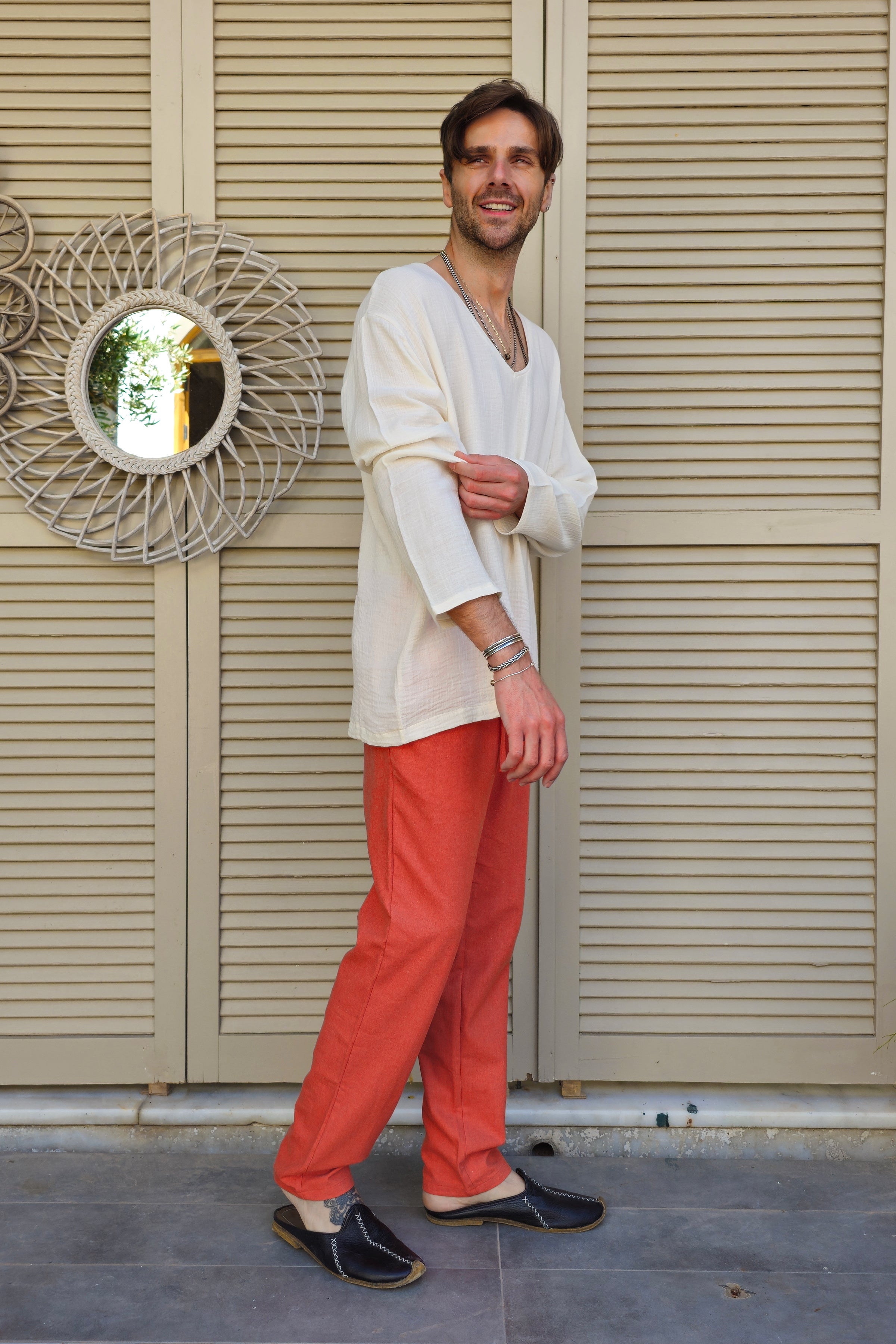 Odana's | Sustainable Gifts | ACHILLES Bamboo & Organic Cotton Shirt (Light Cream) | Shirts | Sustainable Fashion