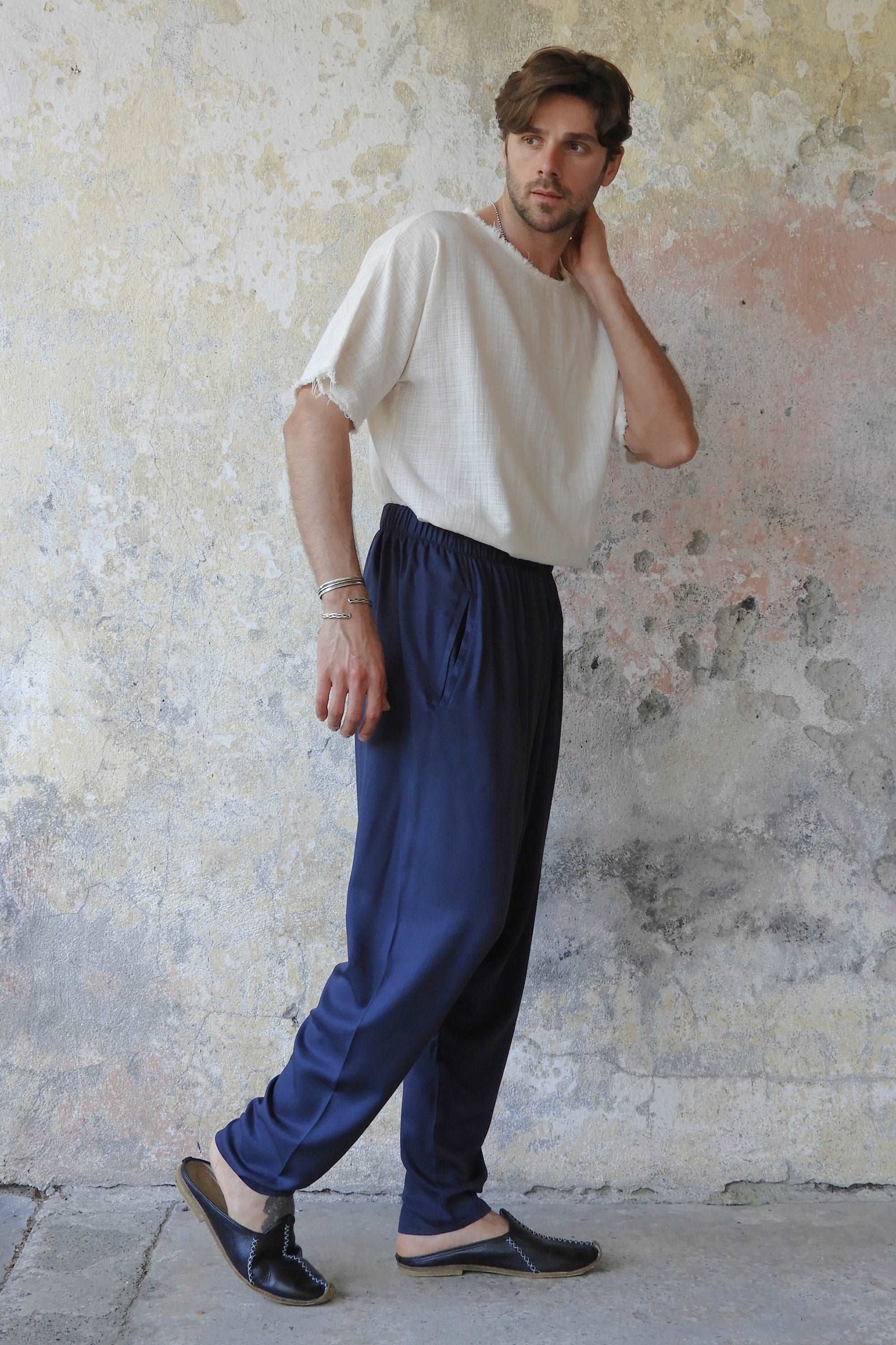 Odana's | Sustainable Gifts | BASIC Men's Harem Pants (Dark Blue) | Harem Pants | Sustainable Fashion