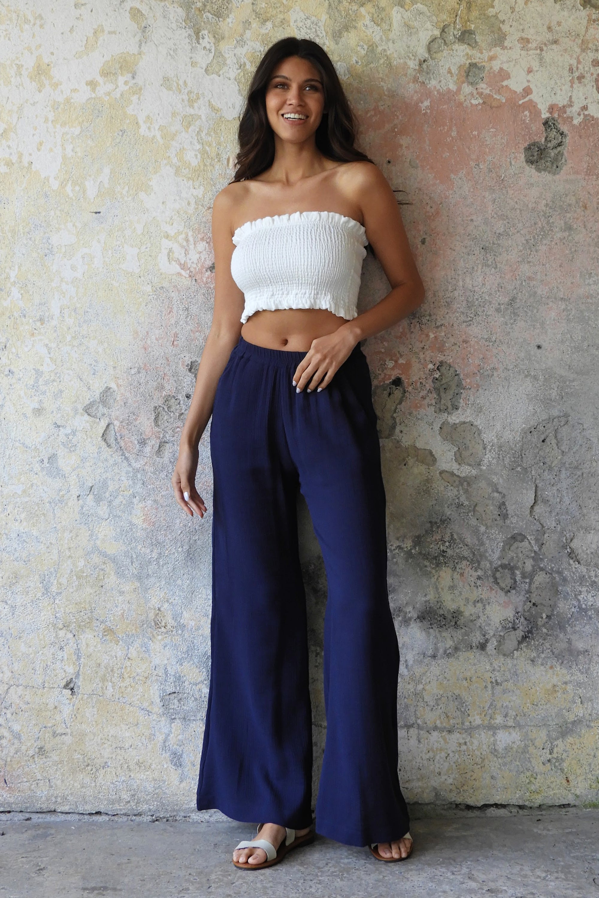 Odana's | Sustainable Gifts | PALAZZO Women's 2Layer Organic Gauze Cotton Pants (Red, Dark Blue, Caramel, Sage Green) | Palazzo Pants | Sustainable Fashion