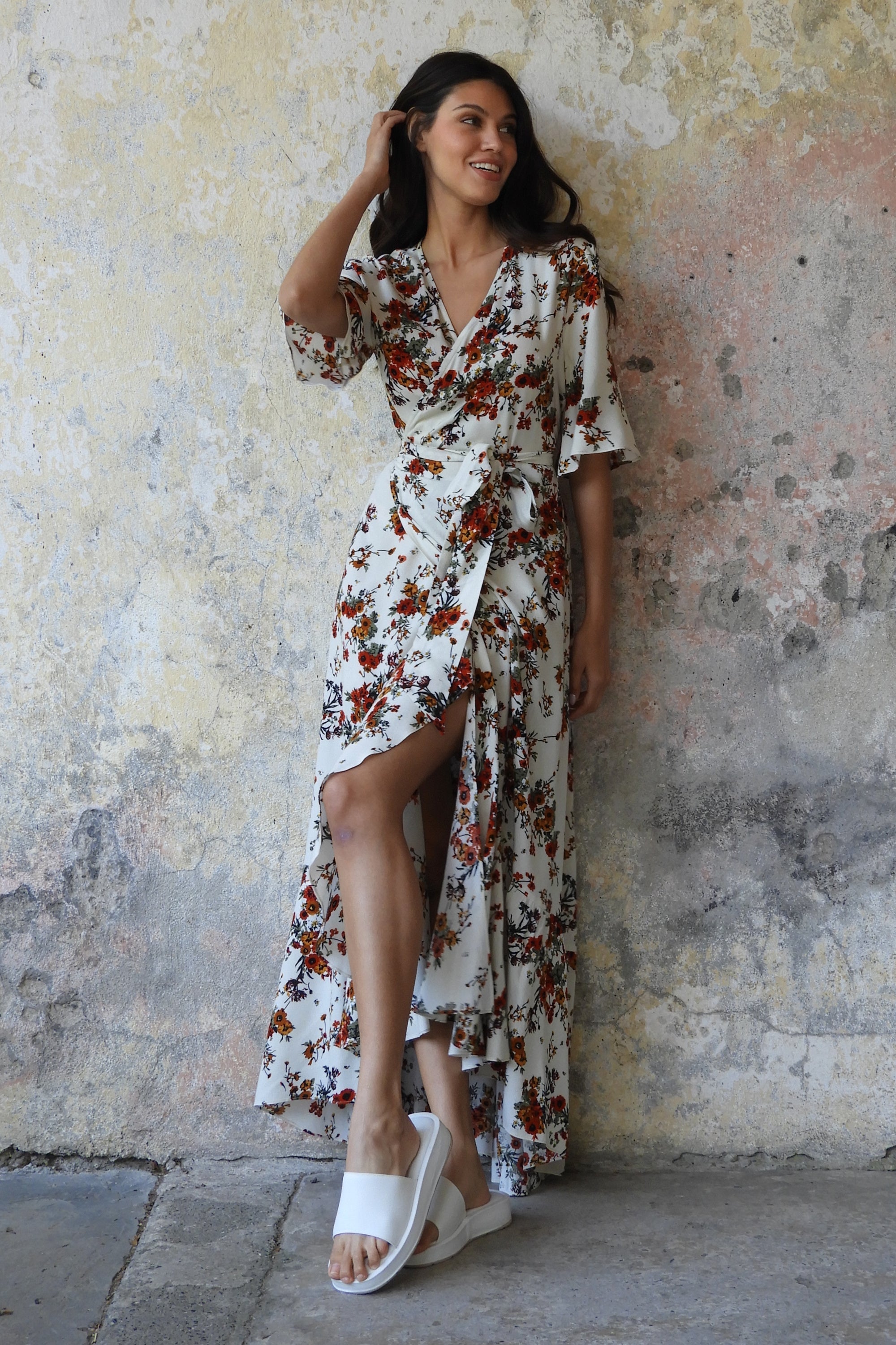 Odana's | PEONY Floral Wrap Dress | Maxi Dress | Sustainable Fashion