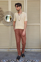 Odana's | Sustainable Gifts | POSEIDON Eco-Friendly Linen & Cotton Blend Drawstring Pants (Black, Dark Brown) Dark Brown | POSEIDON Eco-Friendly Linen & Cotton Blend Drawstring Pants | Sustainable Fashion