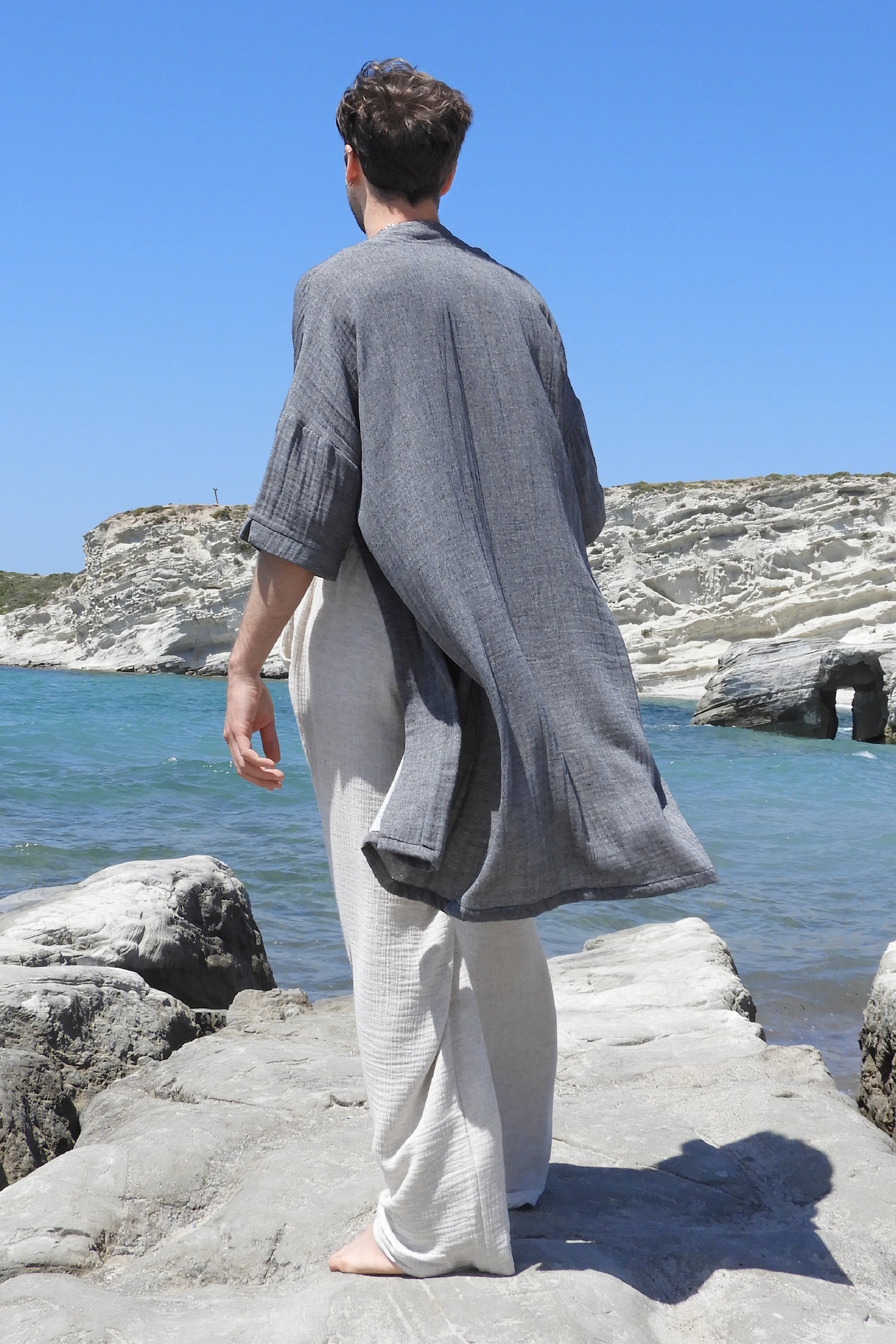 Odana's | Sustainable Gifts | URANUS Organic Gauze Cotton Kimono - Modern Short | Kimono | Sustainable Fashion