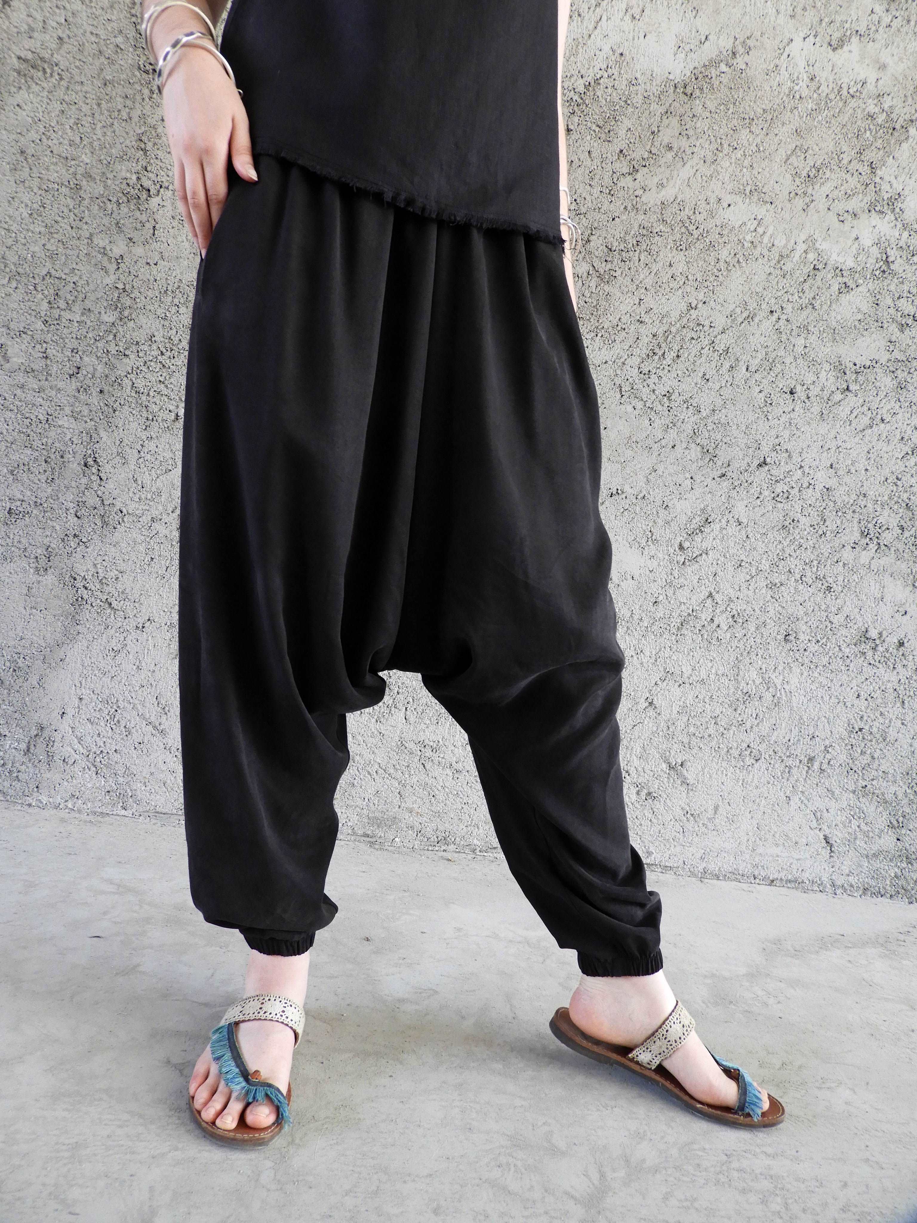 Odana's | Sustainable Gifts | BREATH Women's Organic Cotton Harem Pants (Black, Blue) | Harem Pants | Sustainable Fashion