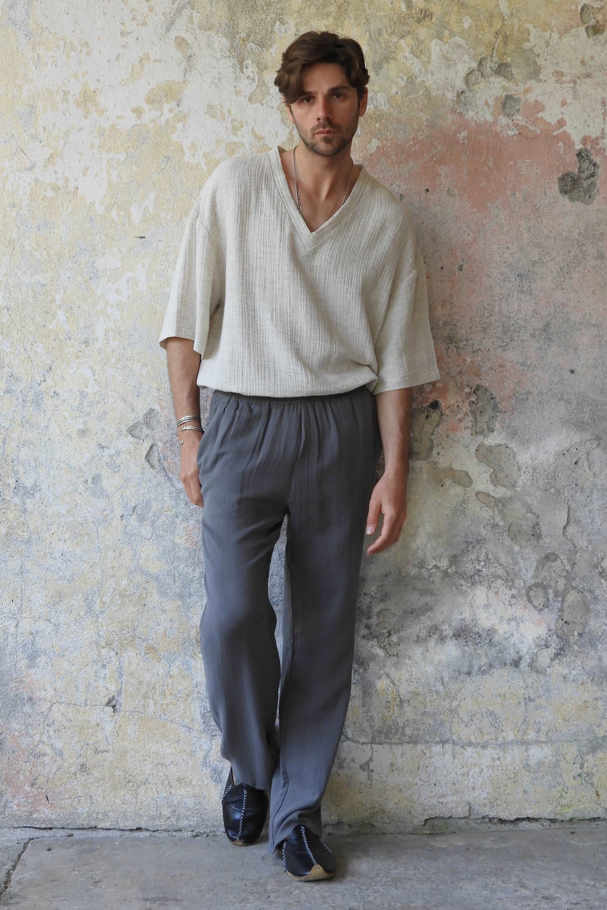 Odana's | Sustainable Gifts | DUNE Organic Gauze Cotton Pants (Dark Gray) | Harem Pants | Sustainable Fashion