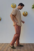 Odana's | Sustainable Gifts | POSEIDON Eco-Friendly Linen & Cotton Blend Drawstring Pants (Black, Dark Brown) | POSEIDON Eco-Friendly Linen & Cotton Blend Drawstring Pants | Sustainable Fashion