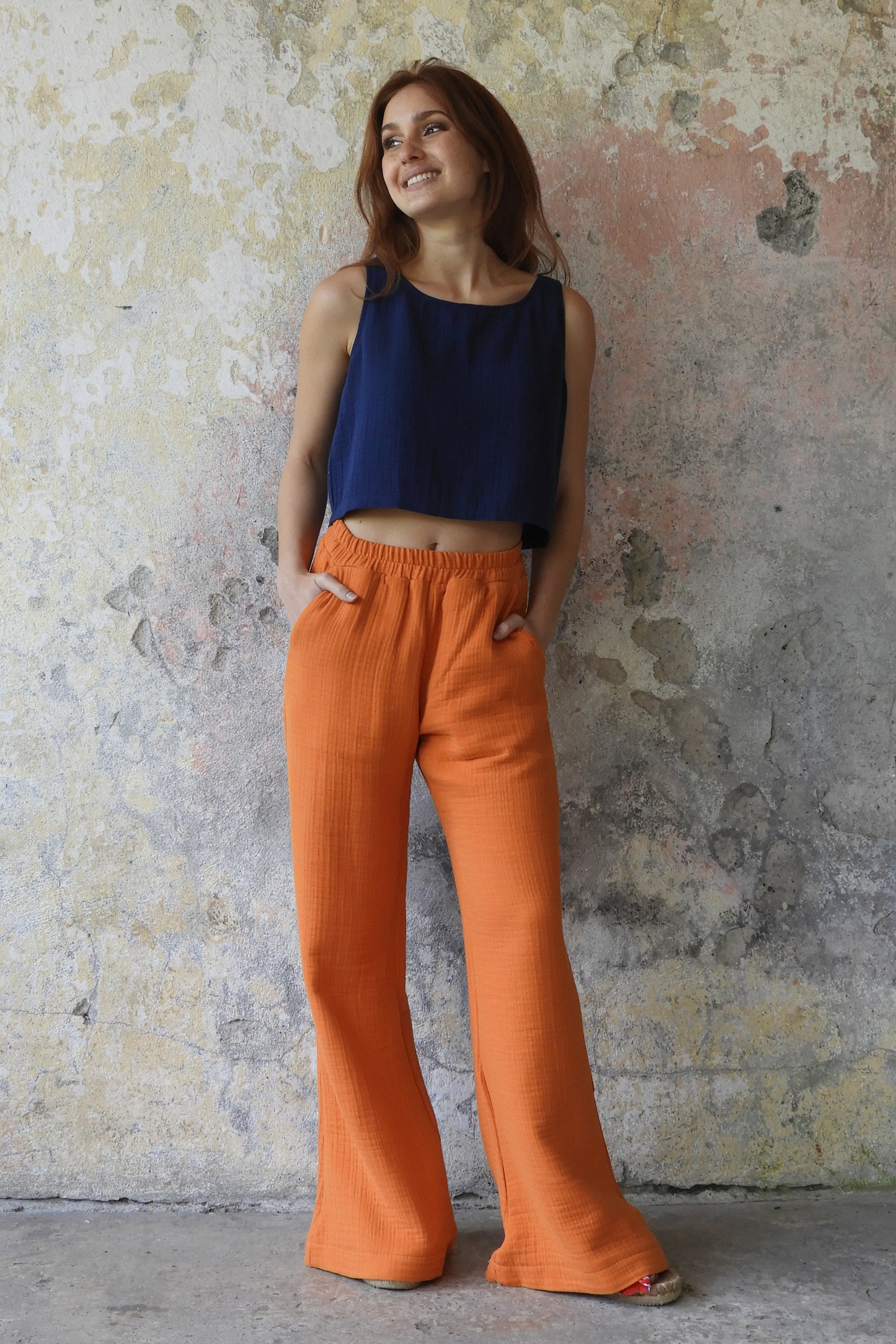 Odana's | PALAZZO Women's 4Layer Gauze Cotton Pants | Palazzo Pants | Sustainable Fashion