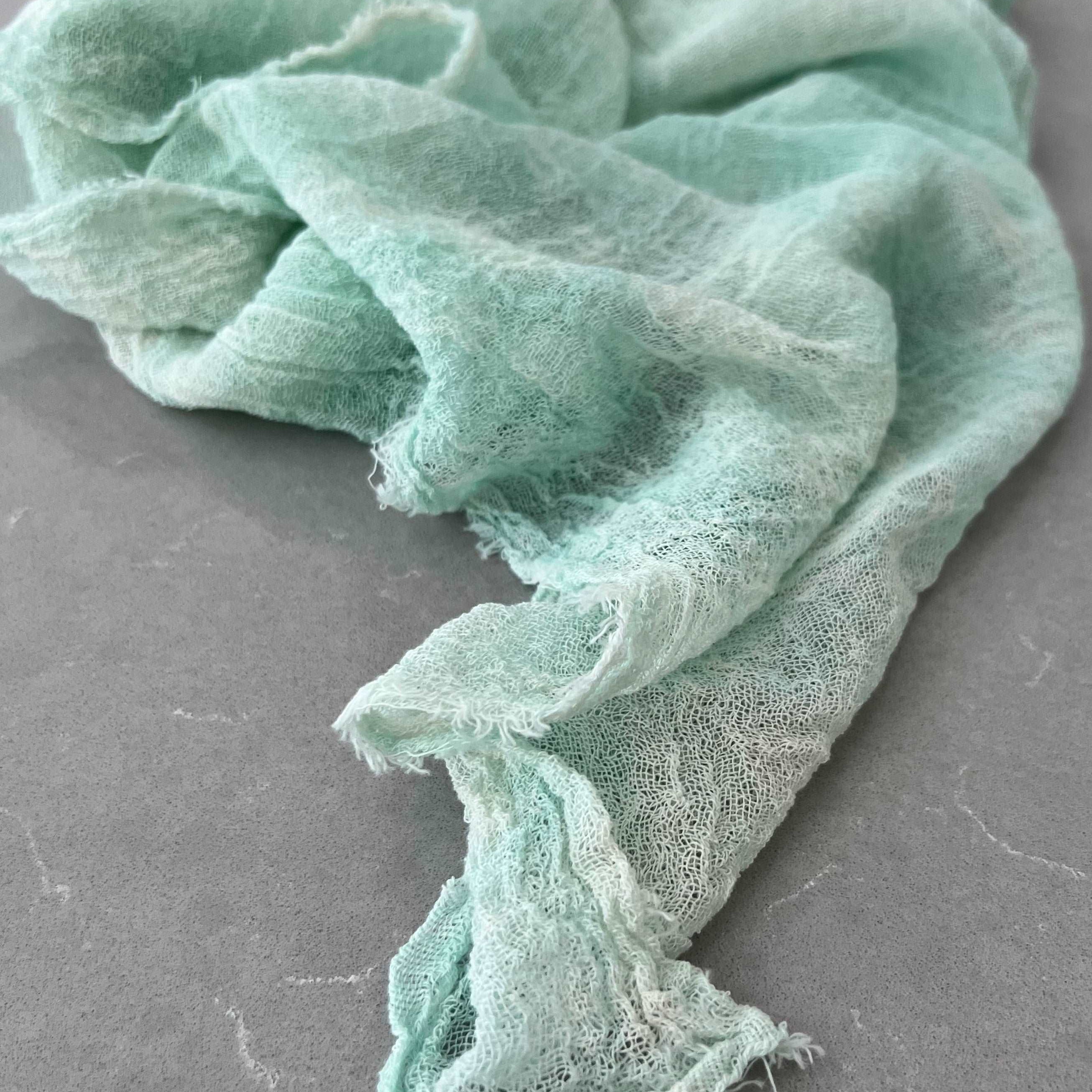 Odana's | Sustainable Gifts | ANDROMEDA Organic Gauze Cotton Tie-Dye Wrap 30" x 80" (75cm x 203cm) Mint | Tie-Dye Wrap | Sustainable Fashion