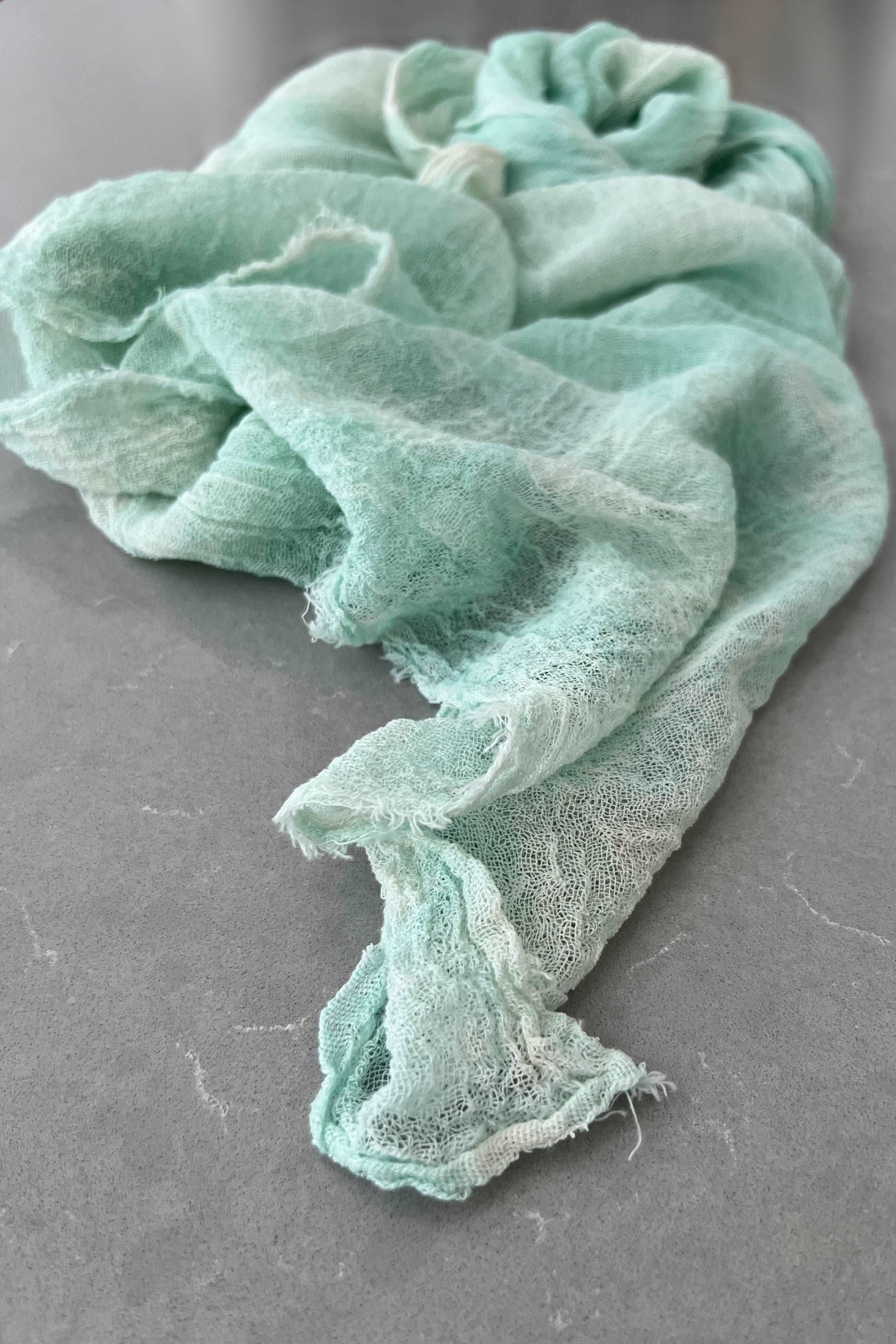 Odana's | Sustainable Gifts | ANDROMEDA Organic Gauze Cotton Tie-Dye Wrap 30" x 80" (75cm x 203cm) Mint | Tie-Dye Wrap | Sustainable Fashion