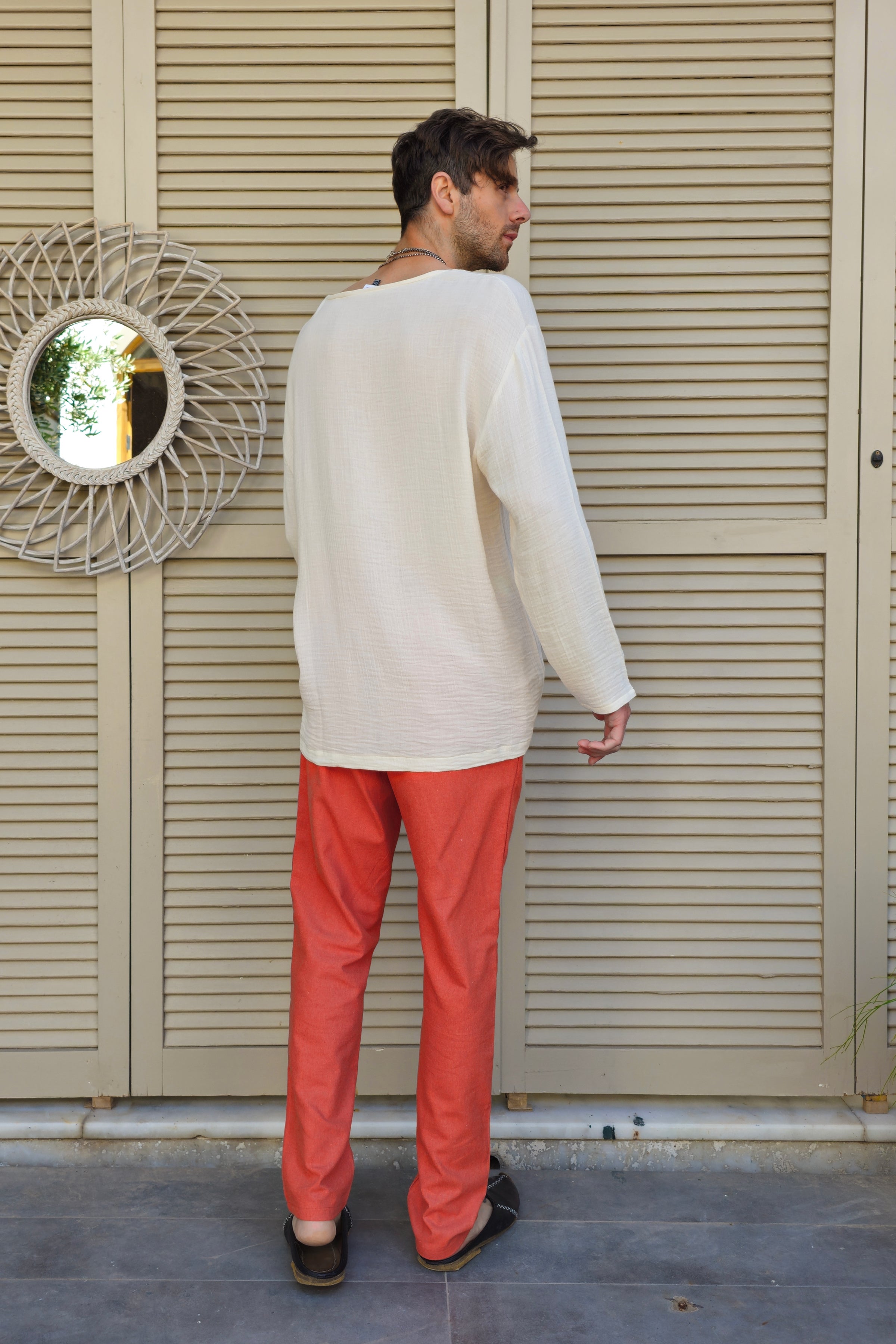 Odana's | Sustainable Gifts | ACHILLES Bamboo & Organic Cotton Shirt (Light Cream) | Shirts | Sustainable Fashion