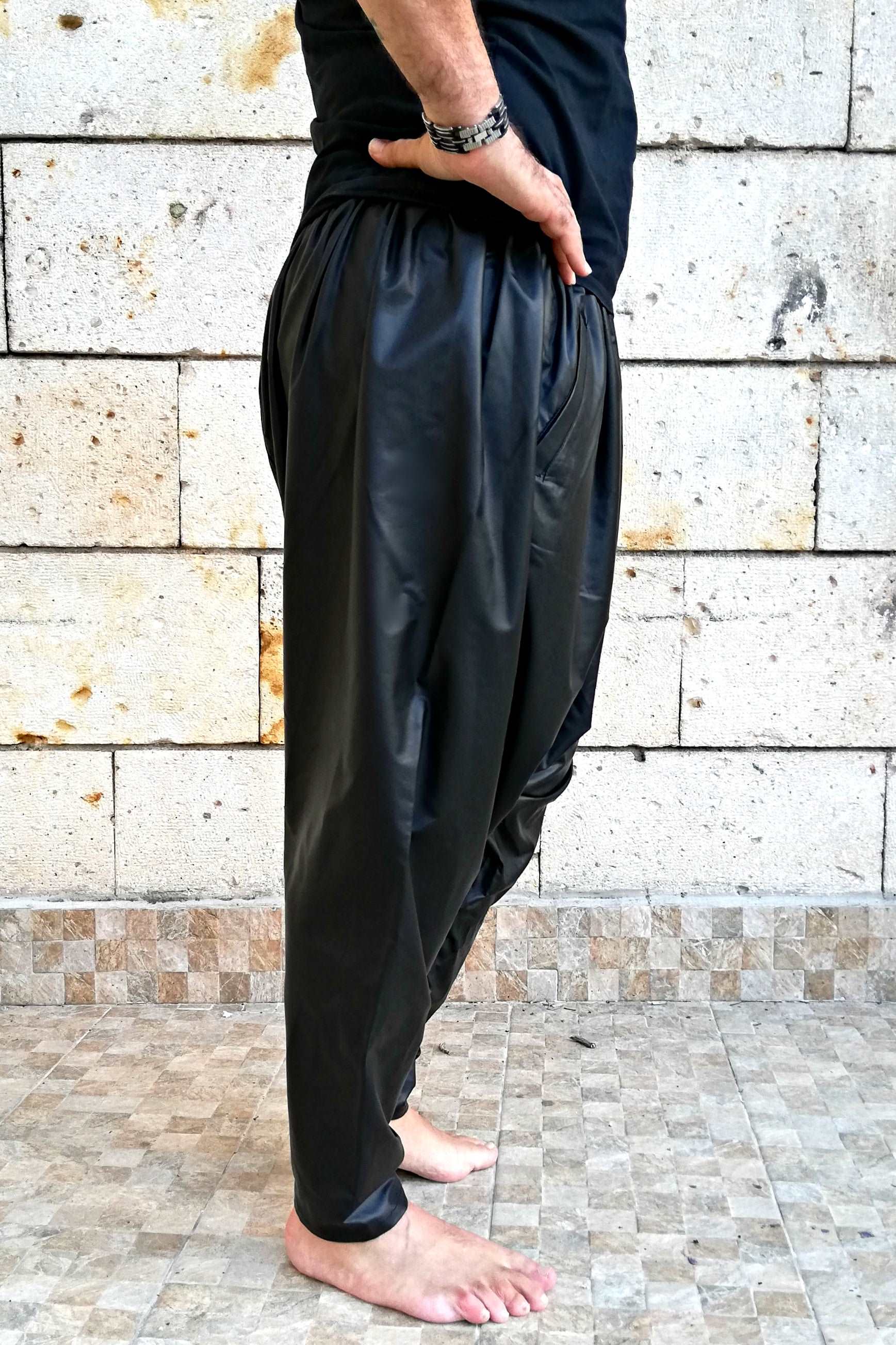 Odana's | BURNER Faux Leather Harem Pants | Harem Pants | Sustainable Fashion