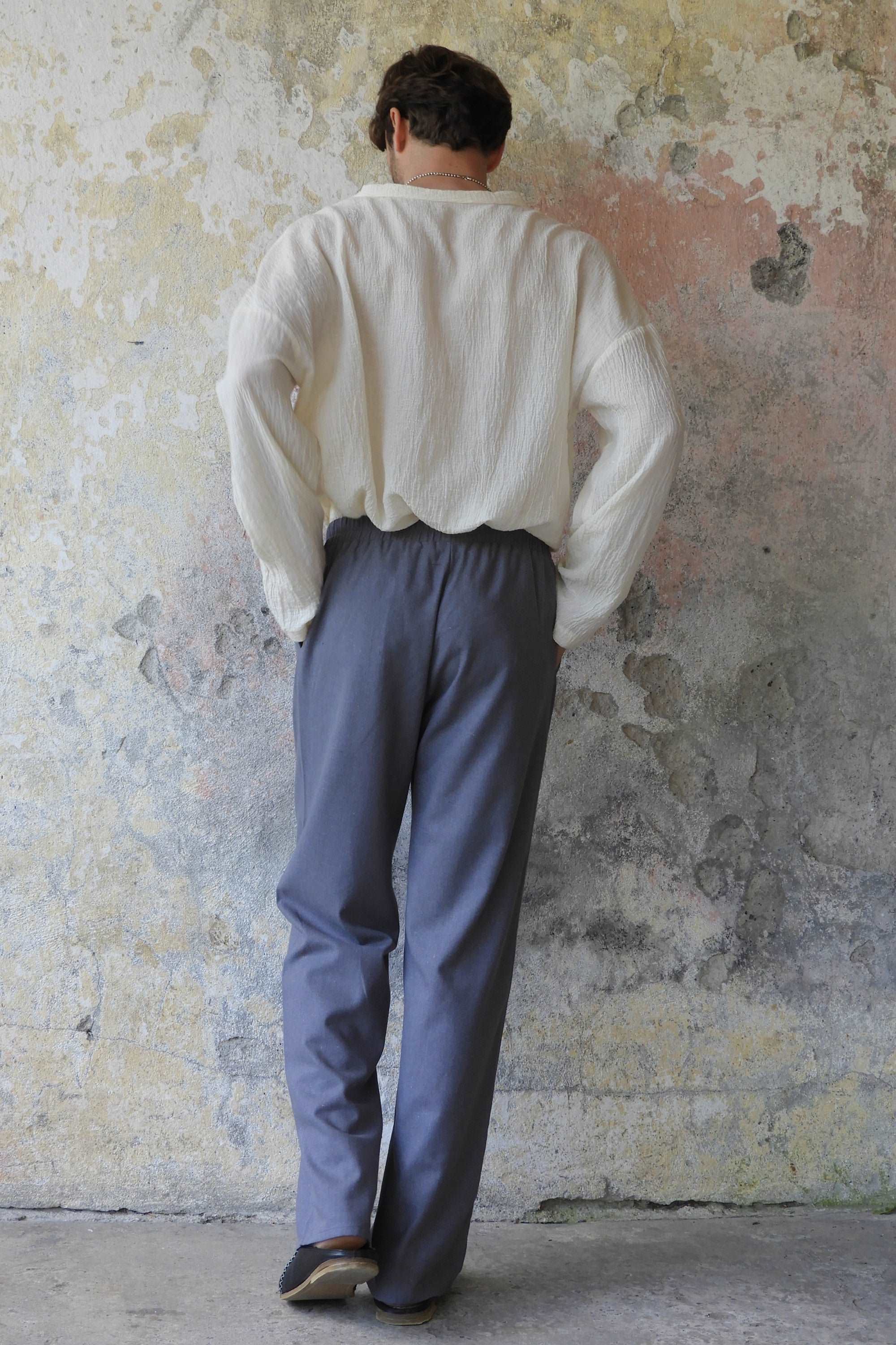 Odana's | Sustainable Gifts | BEACH Men's Linen Blend Pants (Dark Gray, Indigo Blue) | Linen Pants | Sustainable Fashion