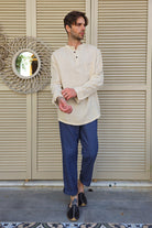 Odana's | Sustainable Gifts | POSEIDON Eco-Friendly Linen & Cotton Blend Drawstring Pants (Indigo Blue) | POSEIDON Eco-Friendly Linen & Cotton Blend Drawstring Pants | Sustainable Fashion