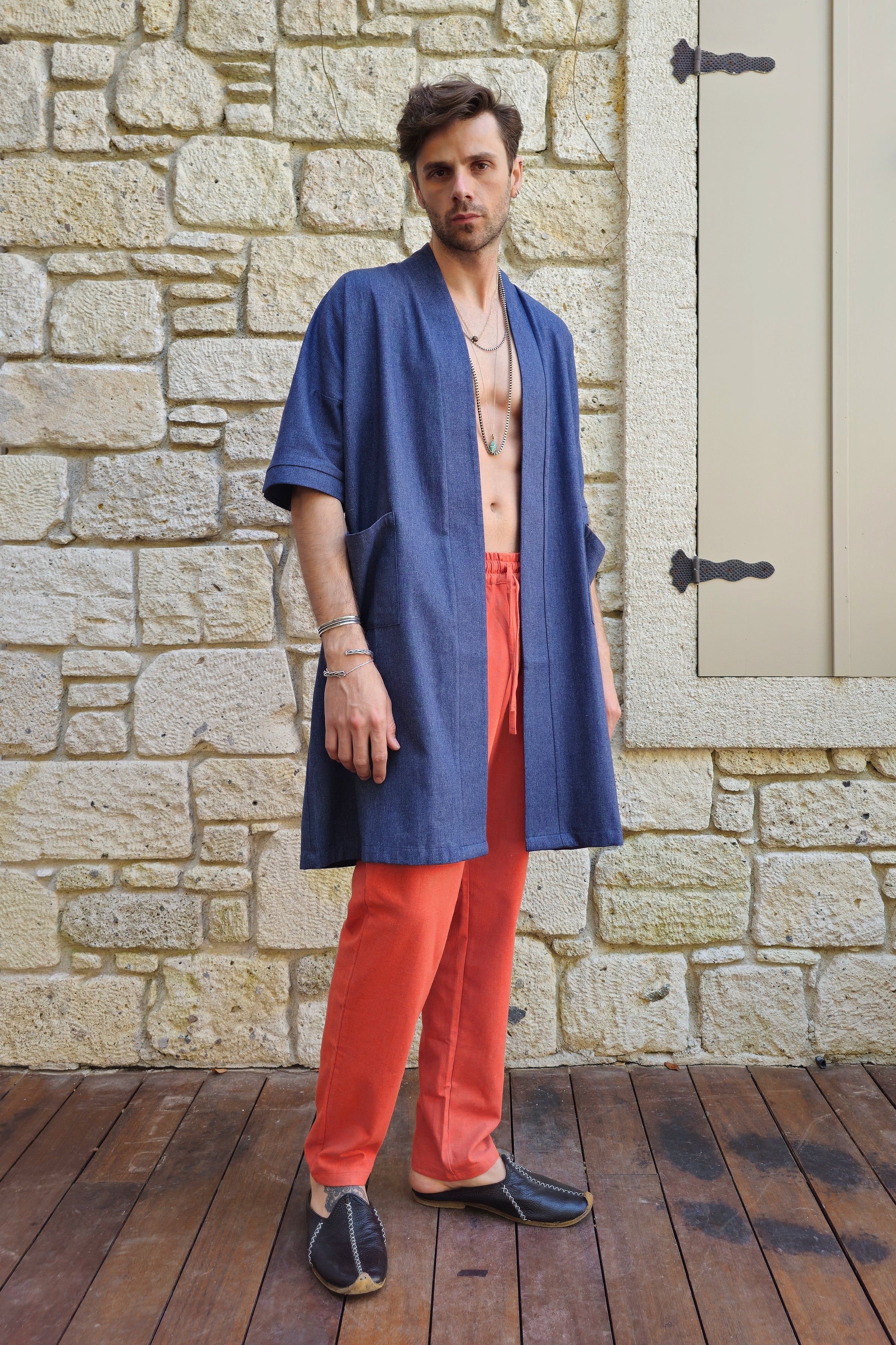 Odana's | Sustainable Gifts | PONTOS Linen And Cotton Blend Kimono Jacket | Kimono | Sustainable Fashion