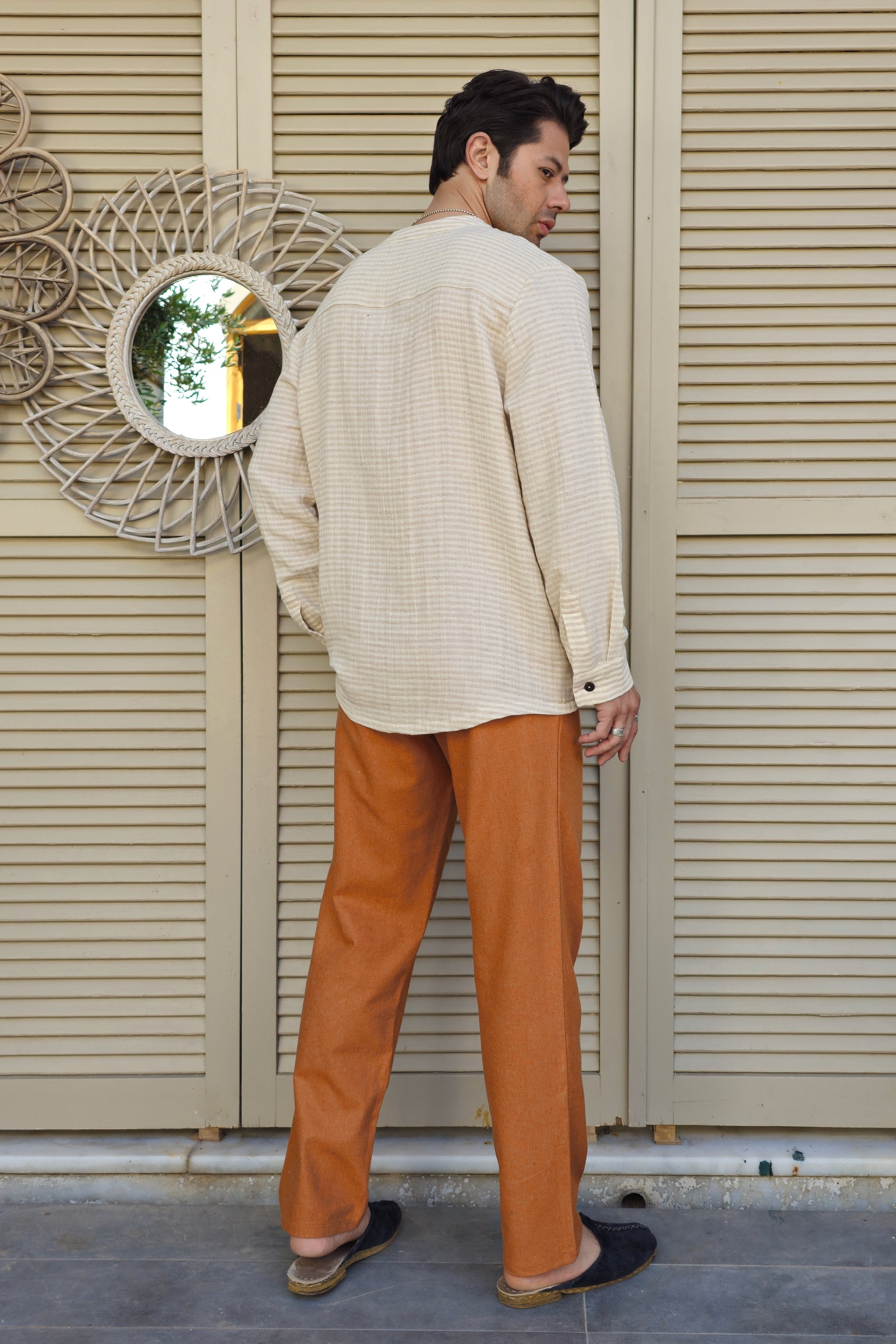 Odana's | Sustainable Gifts | ZEUS STRIPES Linen Blend Shirt | Shirts | Sustainable Fashion