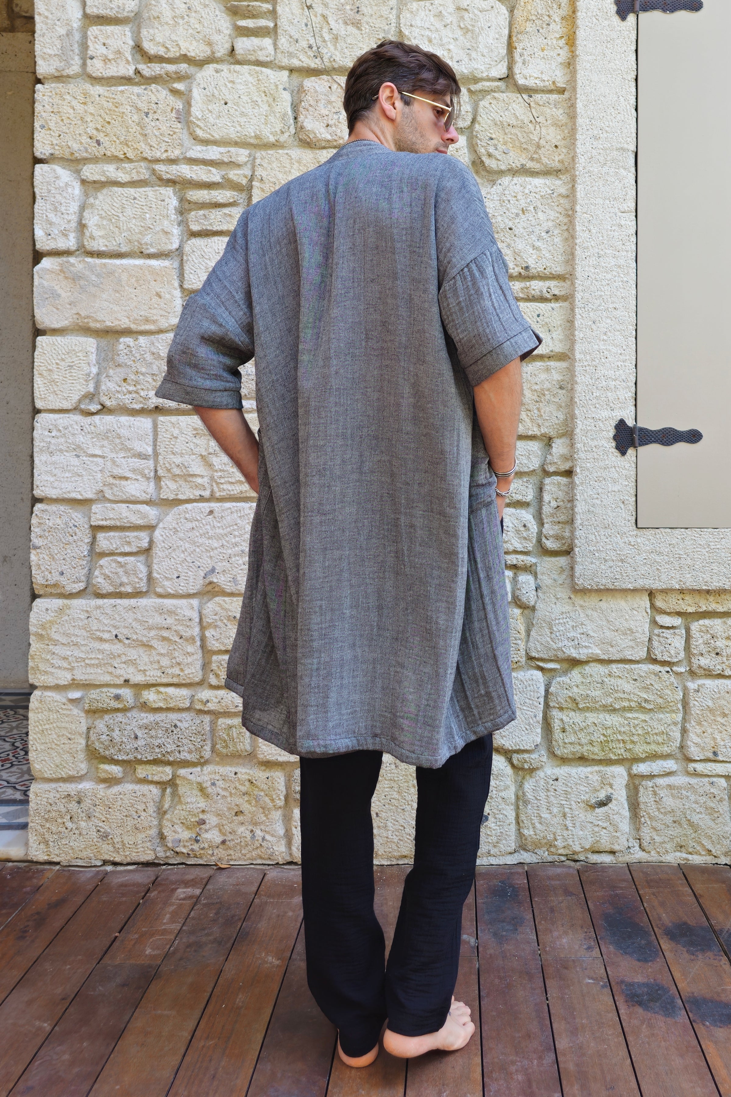 Odana's | Sustainable Gifts | URANUS Organic Gauze Cotton Kimono - Modern Short | Kimono | Sustainable Fashion