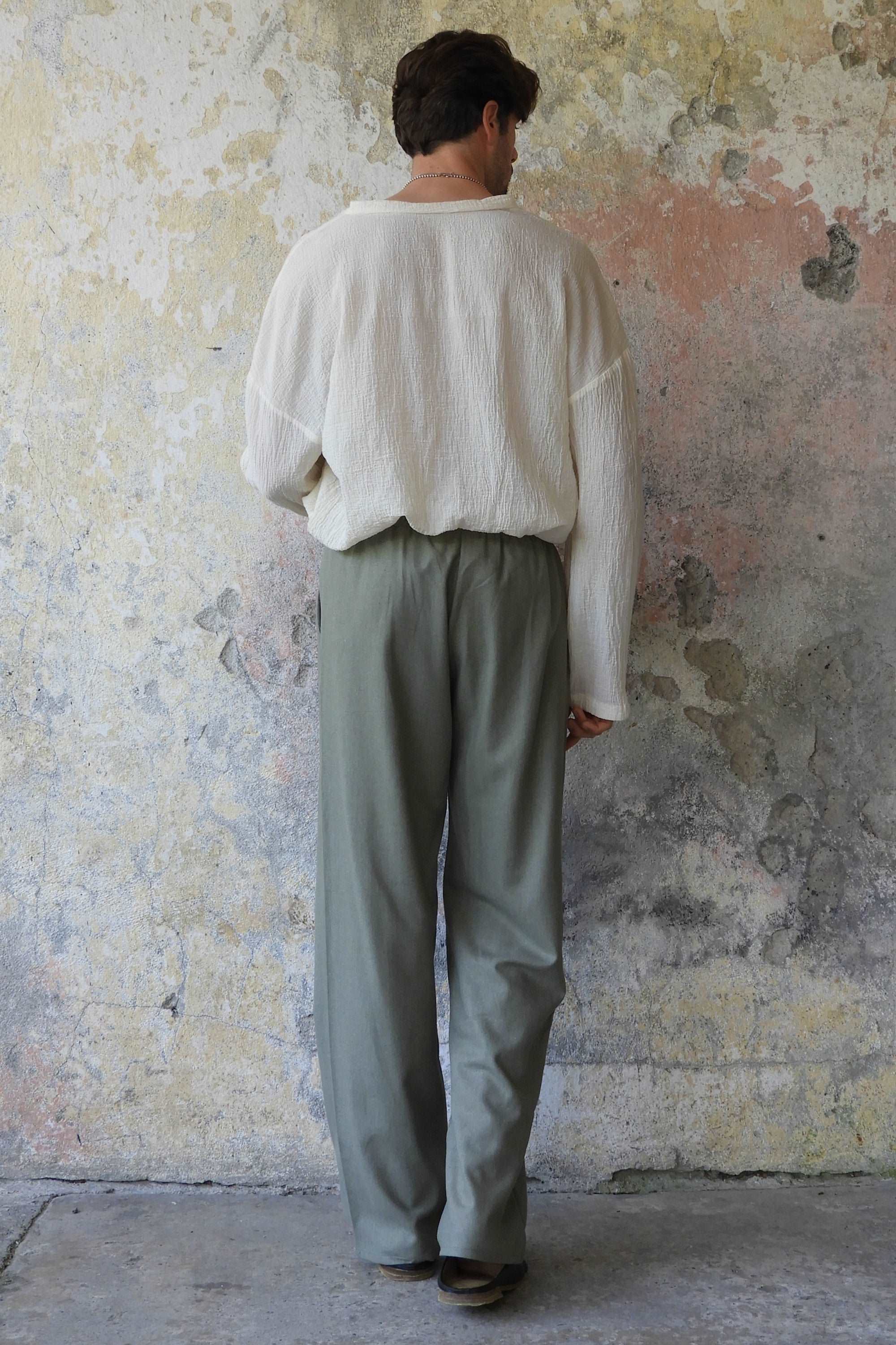 Odana's | Sustainable Gifts | BEACH Men's Linen Blend Pants (Burnt Orange, Green Almond) | Linen Pants | Sustainable Fashion