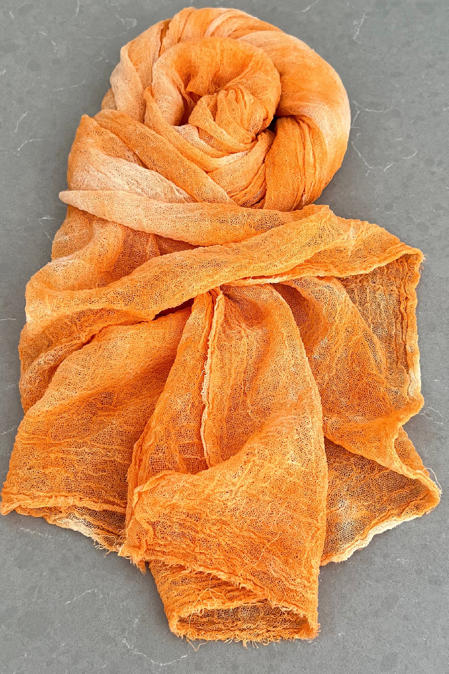 Odana's | PHOENIX Gauze Cotton Tie-Dye Wrap 30" x 80" (75cm x 203cm) Orange | Tie-Dye Wrap | Sustainable Fashion