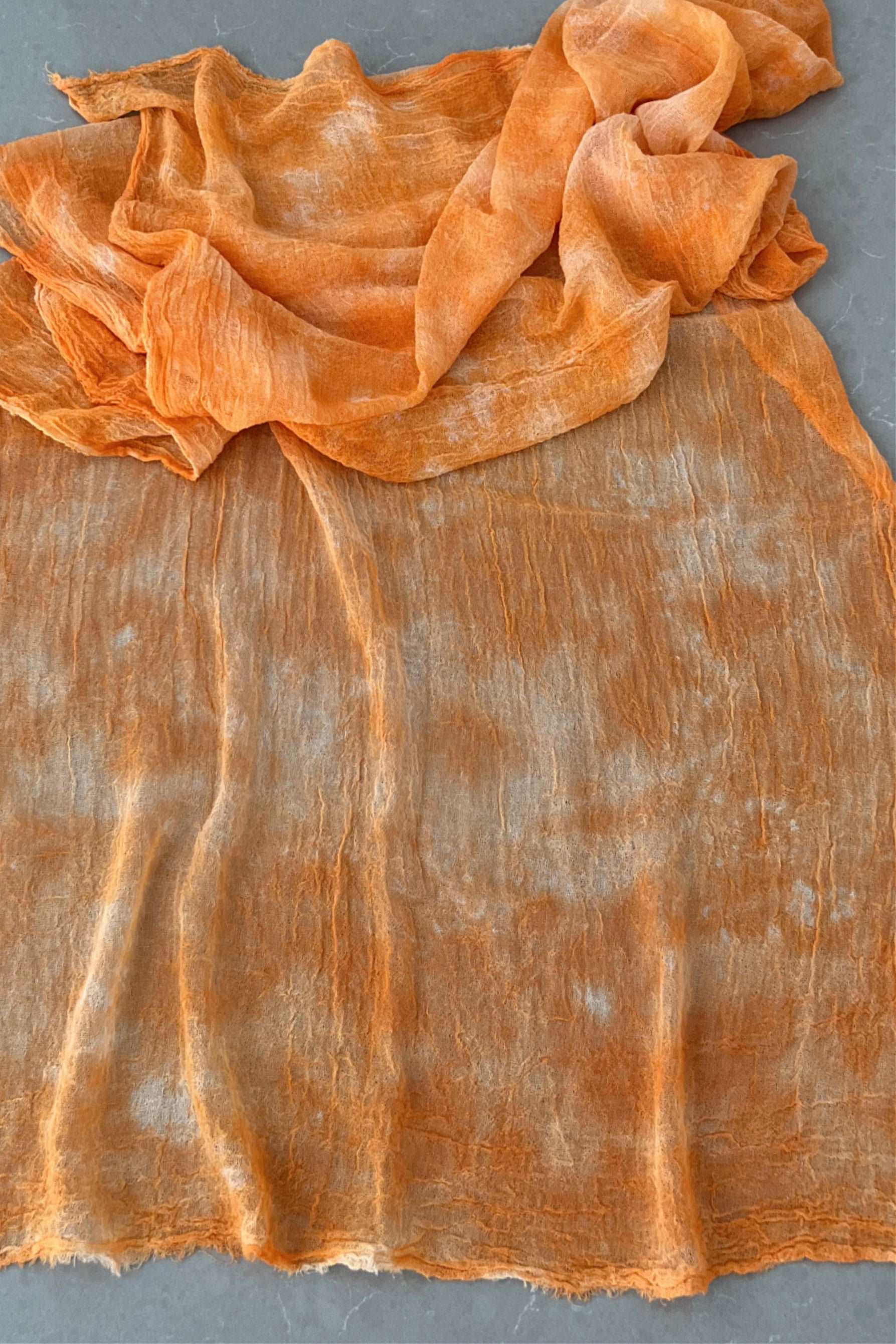 Odana's | ANDROMEDA Gauze Cotton Tie-Dye Wrap 30" x 80" (75cm x 203cm) Orange | Tie-Dye Wrap | Sustainable Fashion