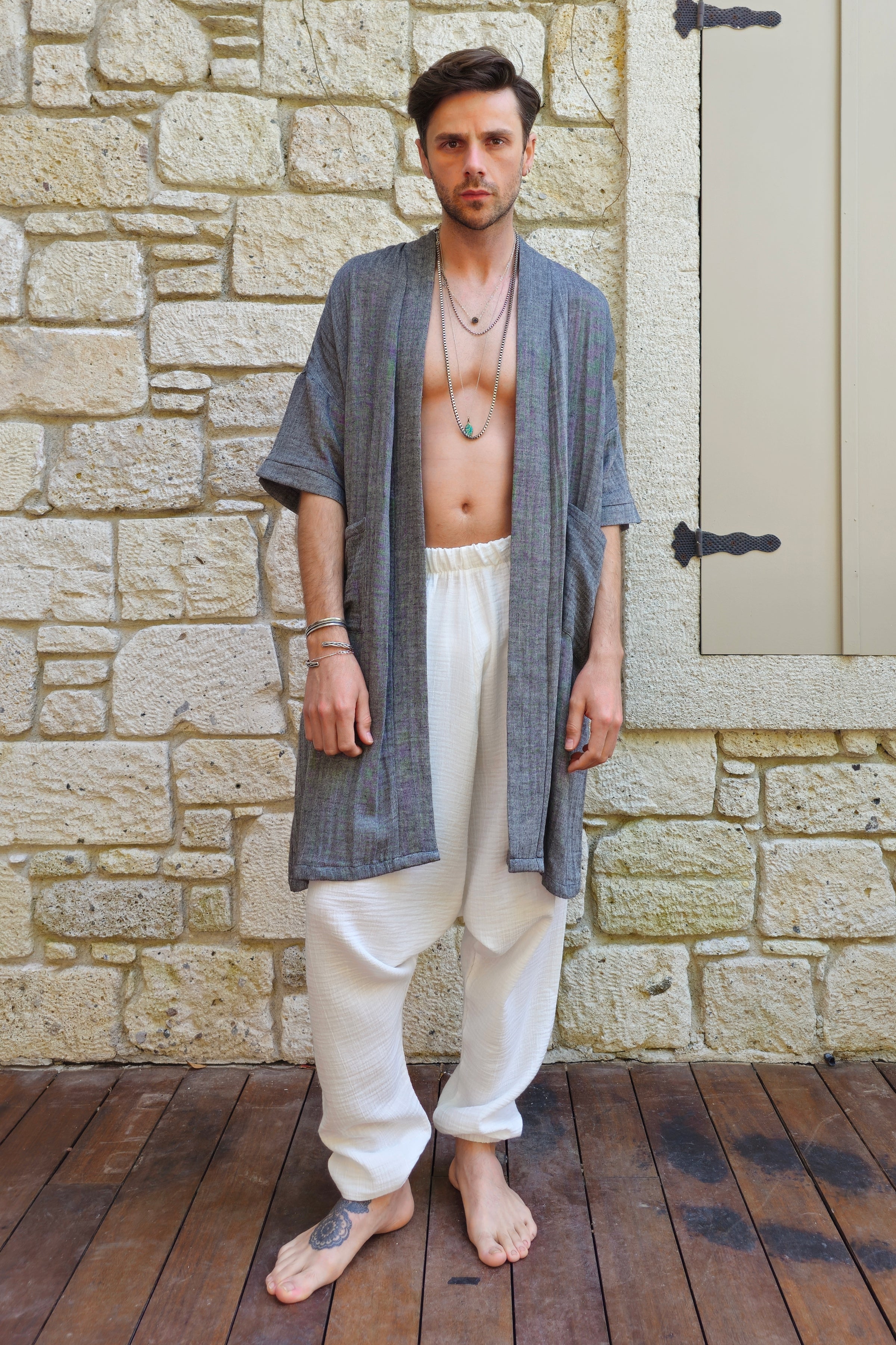 Odana's | Sustainable Gifts | URANUS Organic Gauze Cotton Kimono - Modern Short | Kimono | Sustainable Fashion