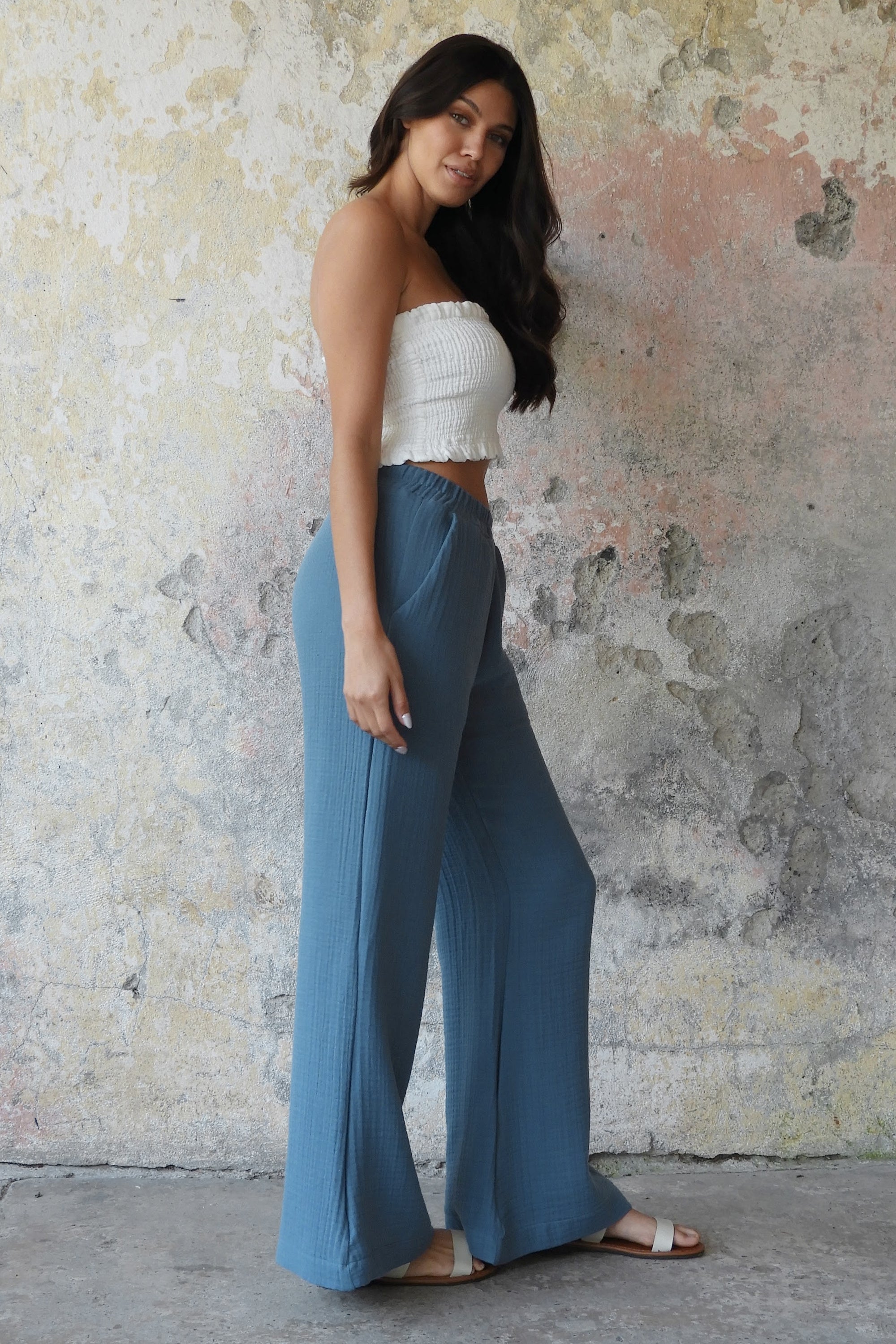 Odana's | Sustainable Gifts | PALAZZO Women's 4Layer Organic Gauze Cotton Pants | Palazzo Pants | Sustainable Fashion