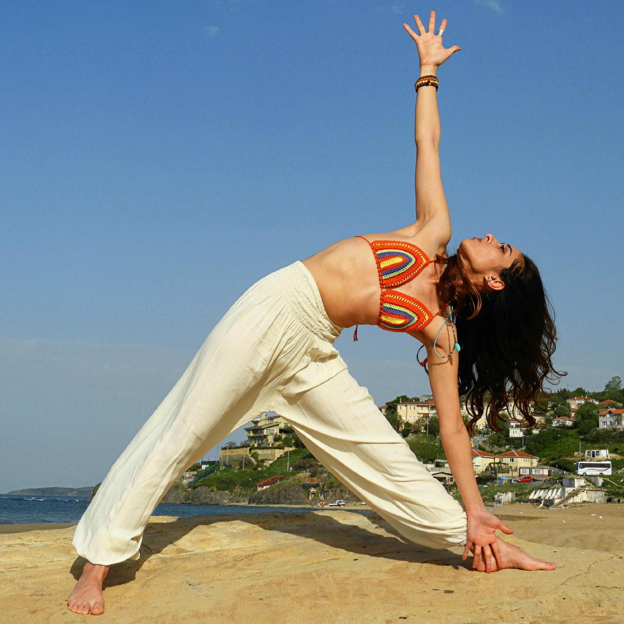 Sustainable  | LOTUS Women's Yoga Harem Pants (Black, Cream) by Odana's