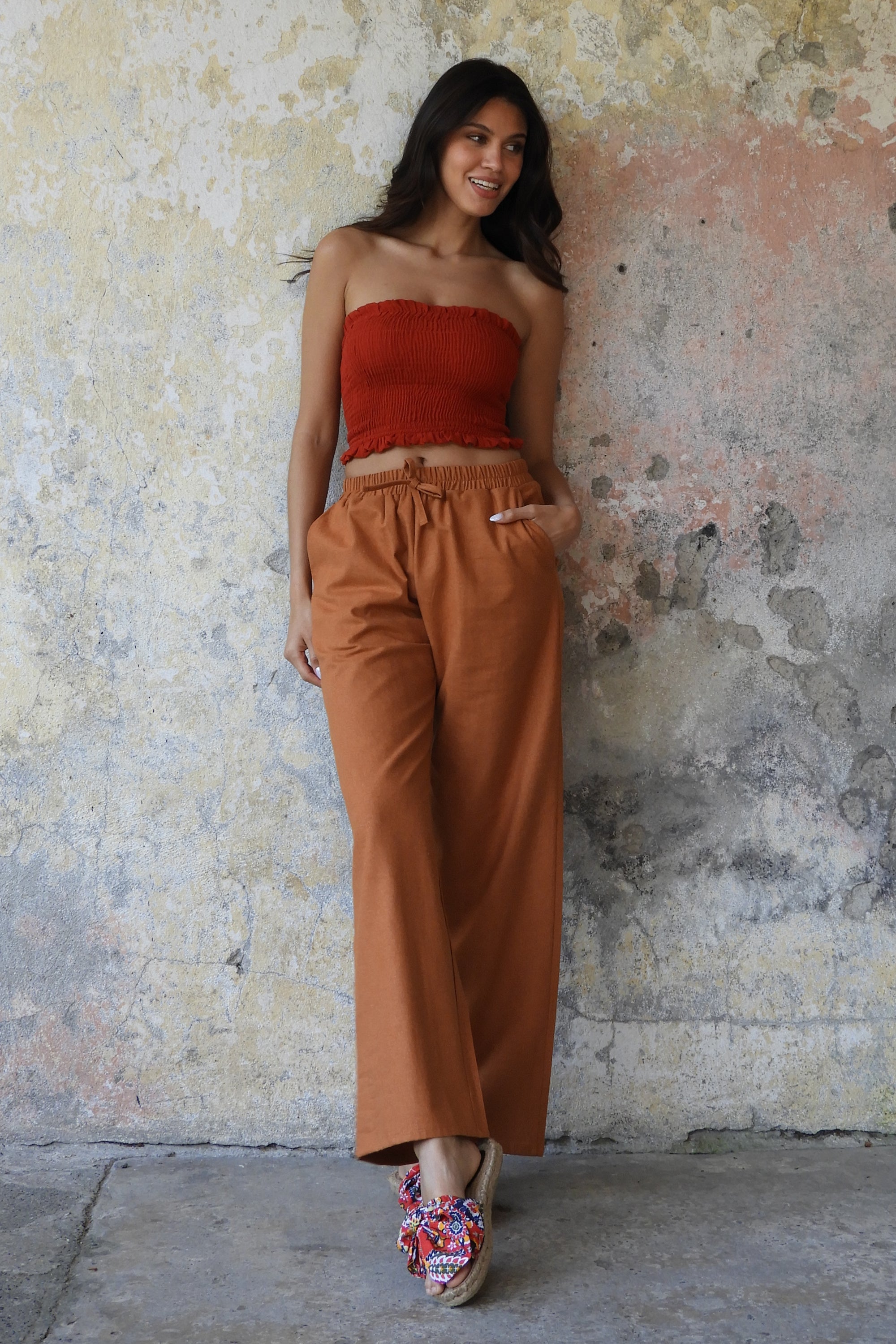 Odana's | TRINITY Linen Blend Women's Pants (Almond Green, Dark Gray, Windsor Tan) | Linen Pants | Sustainable Fashion