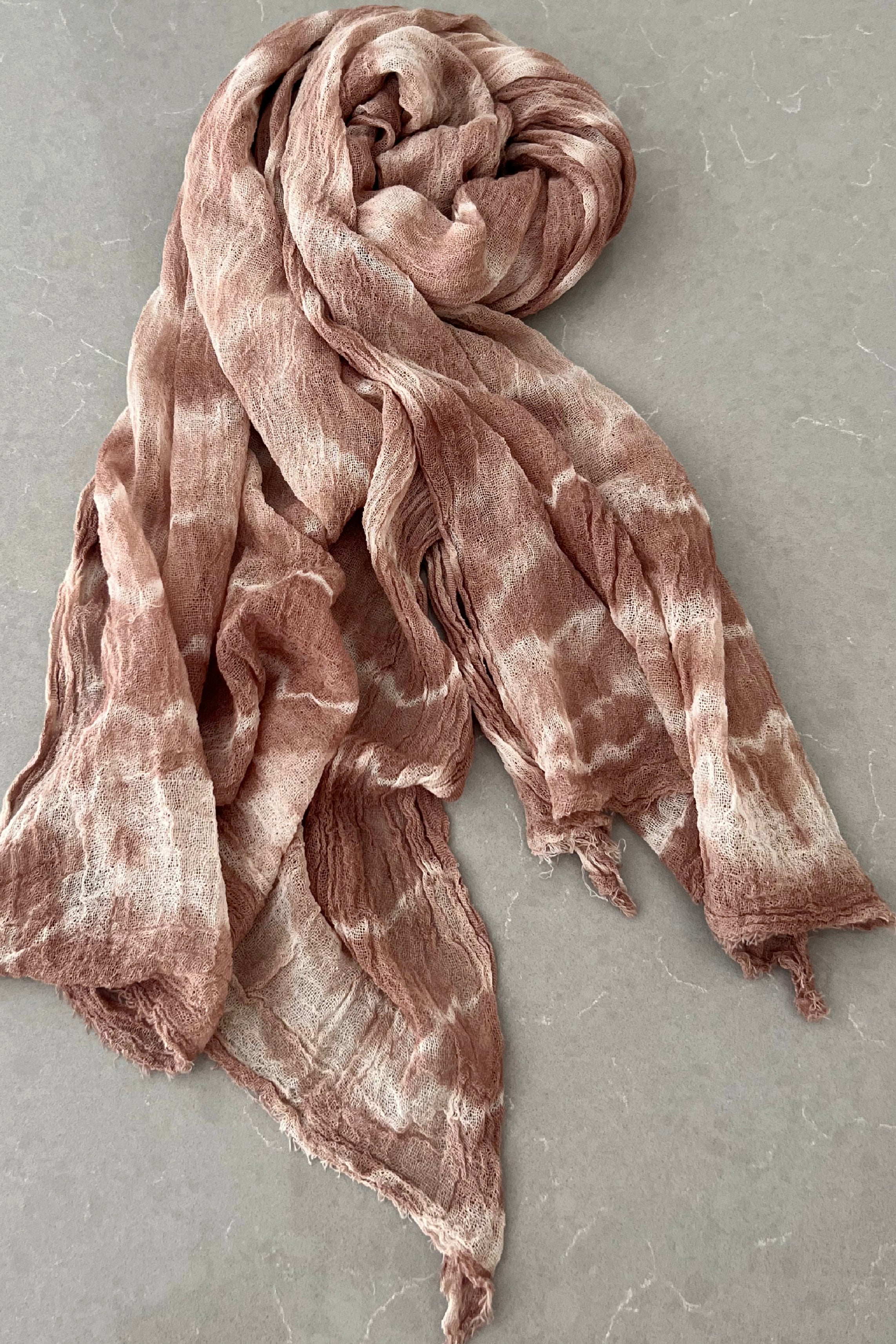 Odana's | PHOENIX Gauze Cotton Tie-Dye Wrap 30" x 80" (75cm x 203cm) Brown | Tie-Dye Wrap | Sustainable Fashion