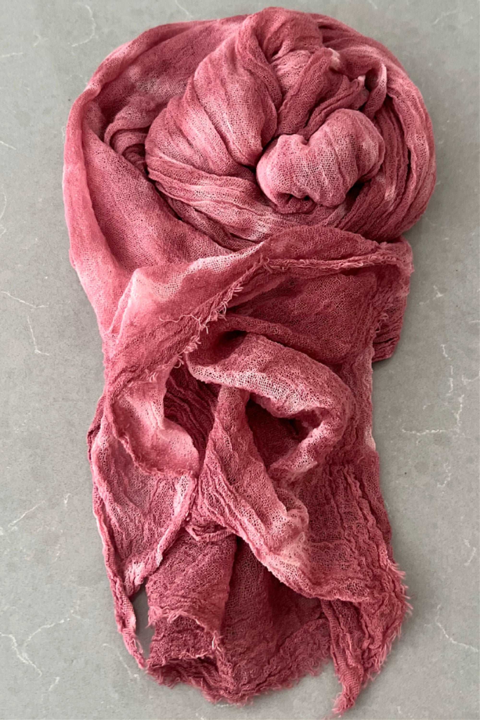 Odana's | ANDROMEDA Gauze Cotton Tie-Dye Wrap 30" x 80" (75cm x 203cm) Dusty Pink | Tie-Dye Wrap | Sustainable Fashion